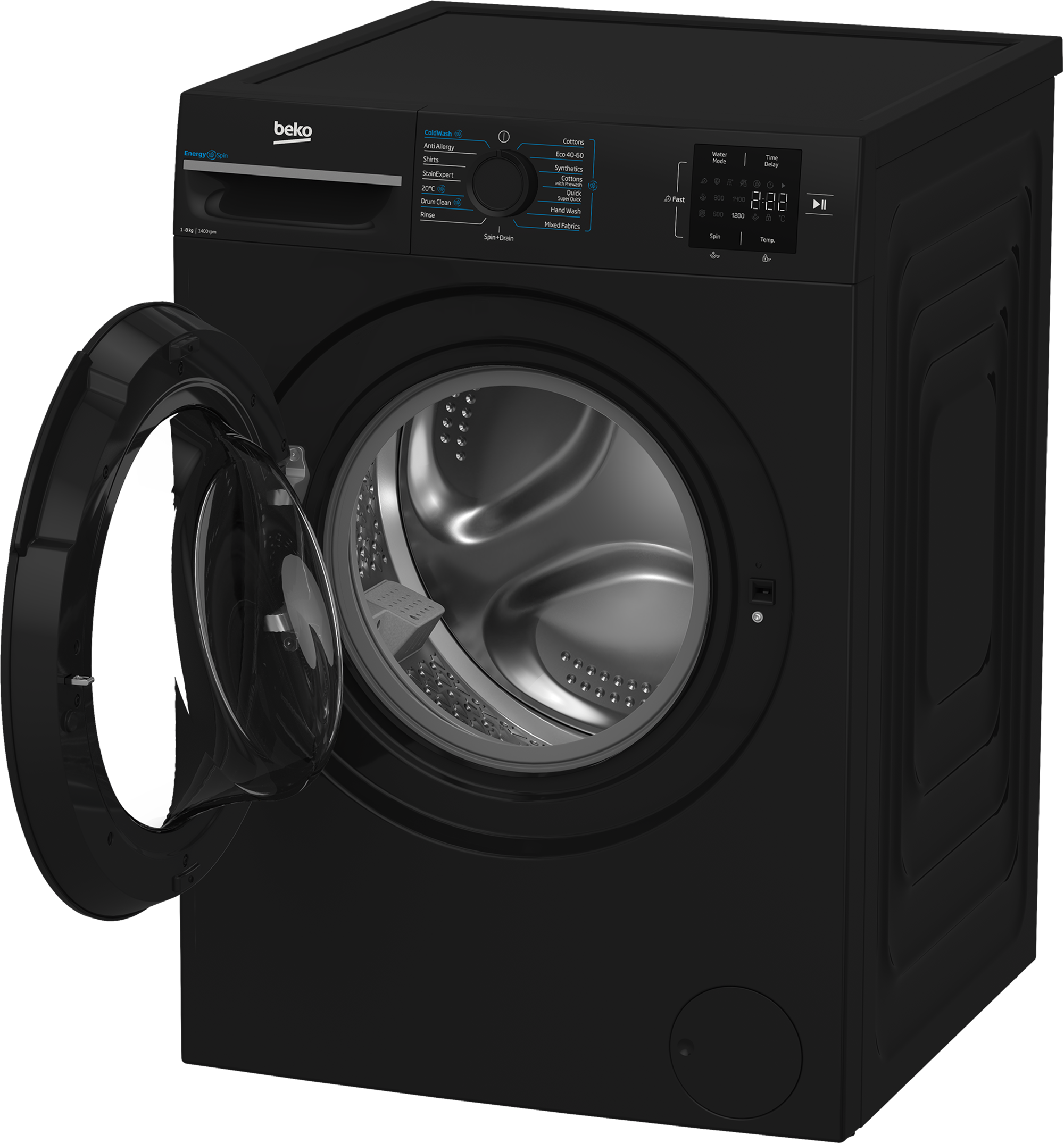 Beko BMN3WT3841B 8kg 1400 Spin EnergySpin Washing Machine - Black thumbnail image