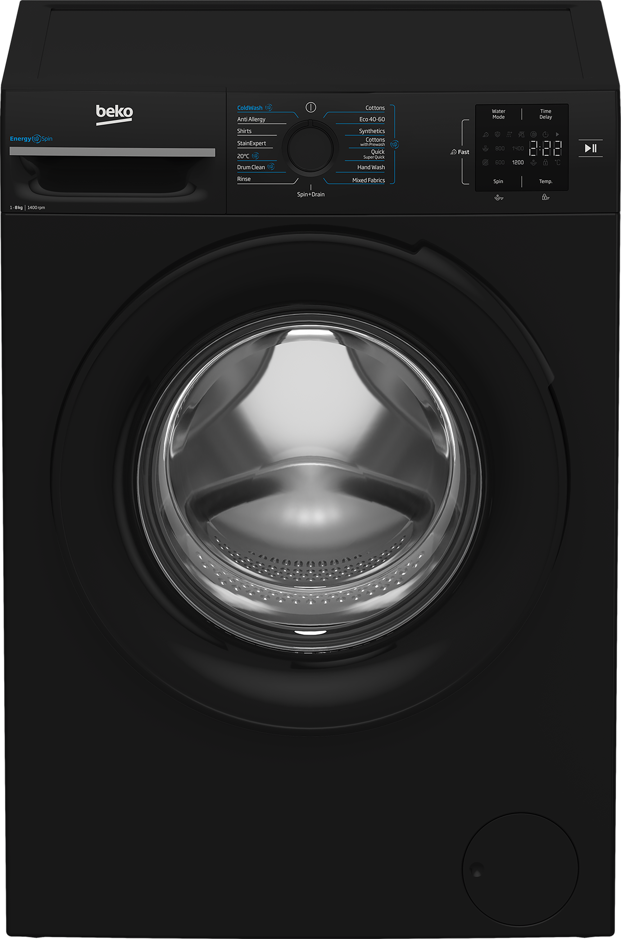 Beko BMN3WT3841B 8kg 1400 Spin EnergySpin Washing Machine - Black thumbnail image