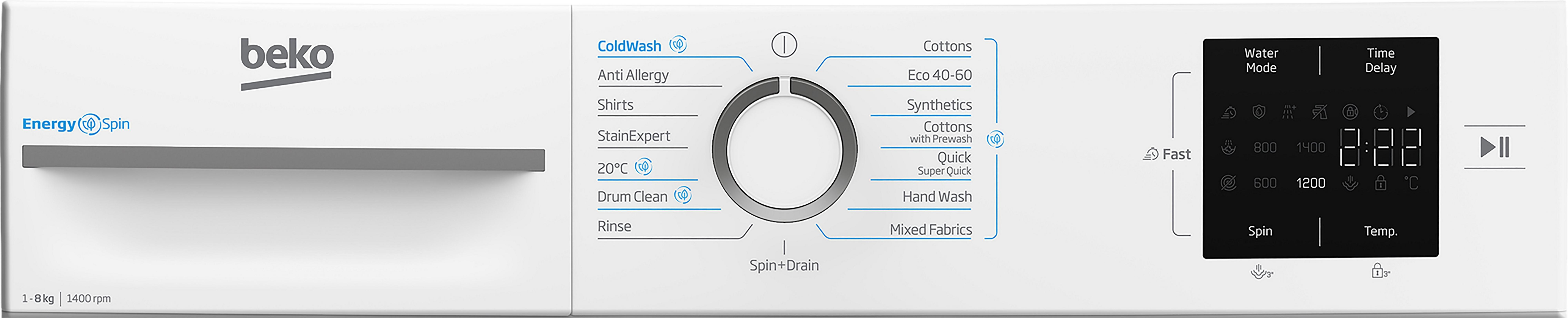 Beko BMN3WT3841W 8kg 1400 Spin Washing Machine  thumbnail image