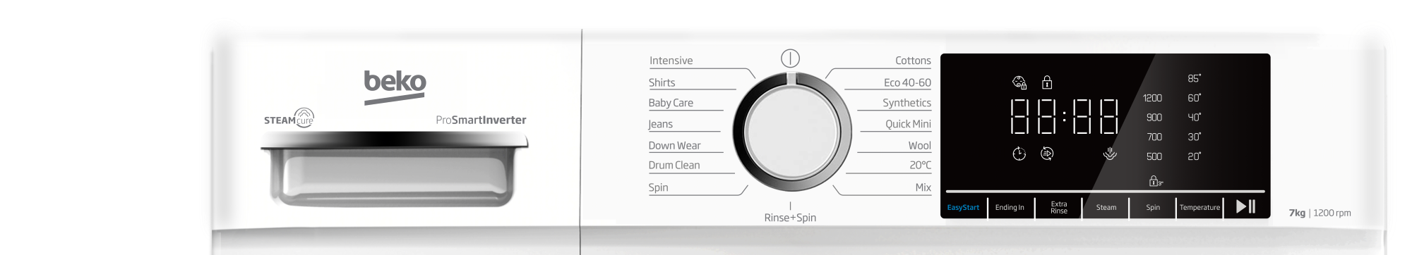 Beko BWC7121W Freestanding 7kg 1200rpm Washing Machine - White thumbnail image