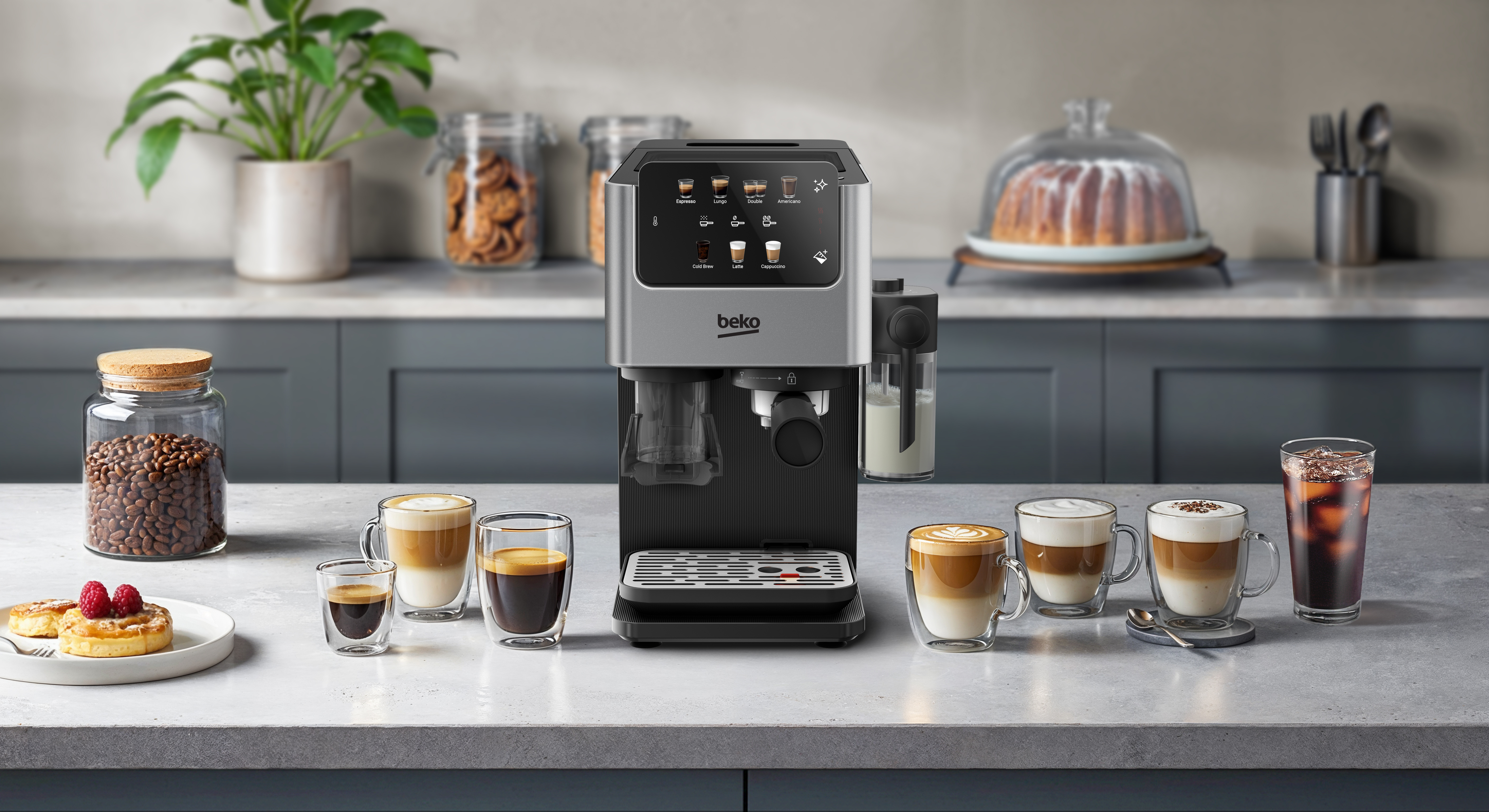Beko CED7524X Espresso Machine with Integrated Grinder and Milk Cup - Silver thumbnail image