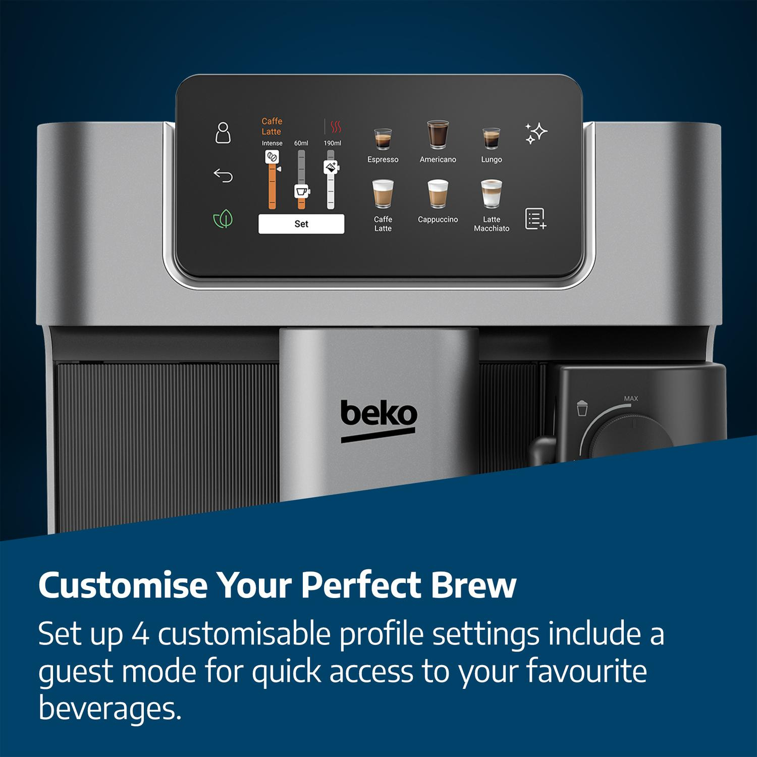 Beko CEG7348X CaffeExperto Bean to Cup Fully Automatic Espresso Machine - Silver thumbnail image