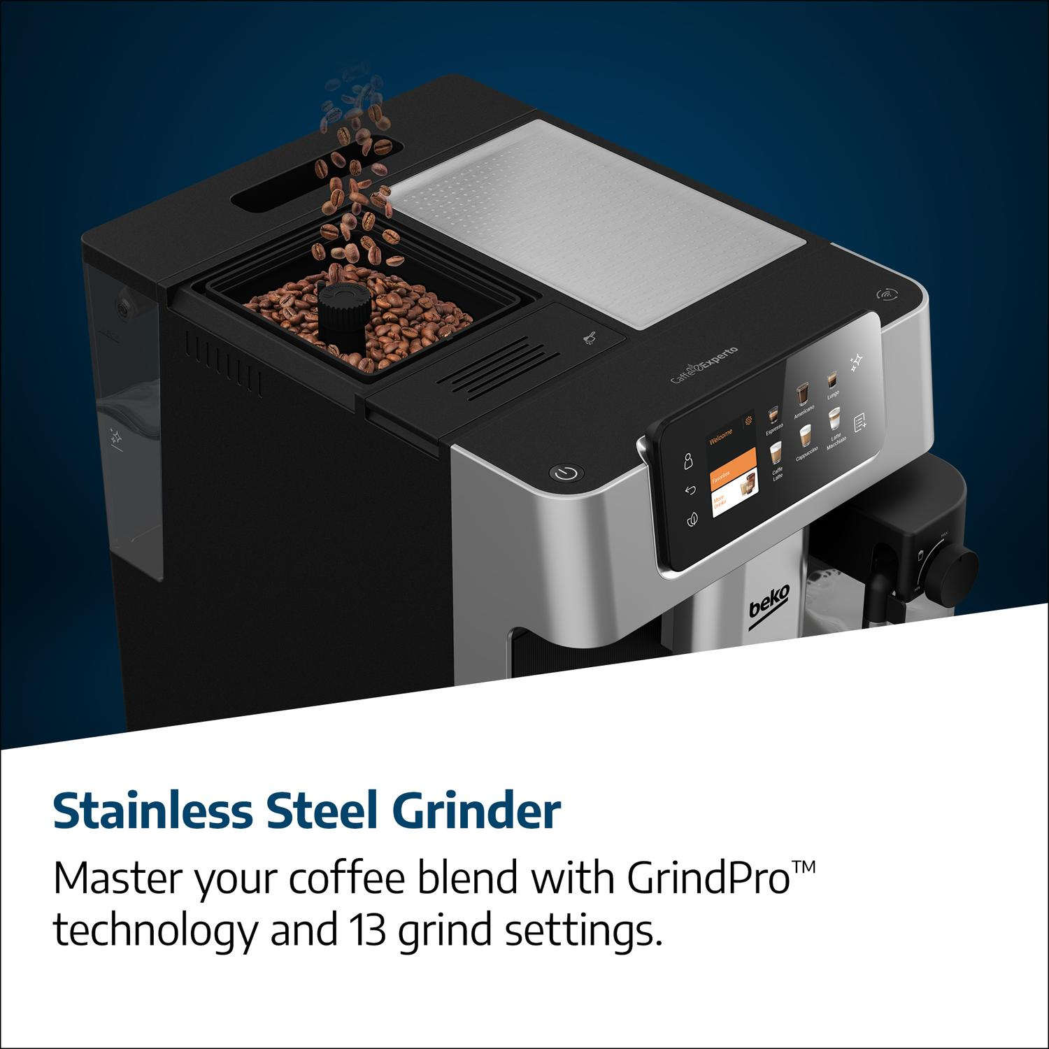 Beko CEG7348X CaffeExperto Bean to Cup Fully Automatic Espresso Machine - Silver thumbnail image