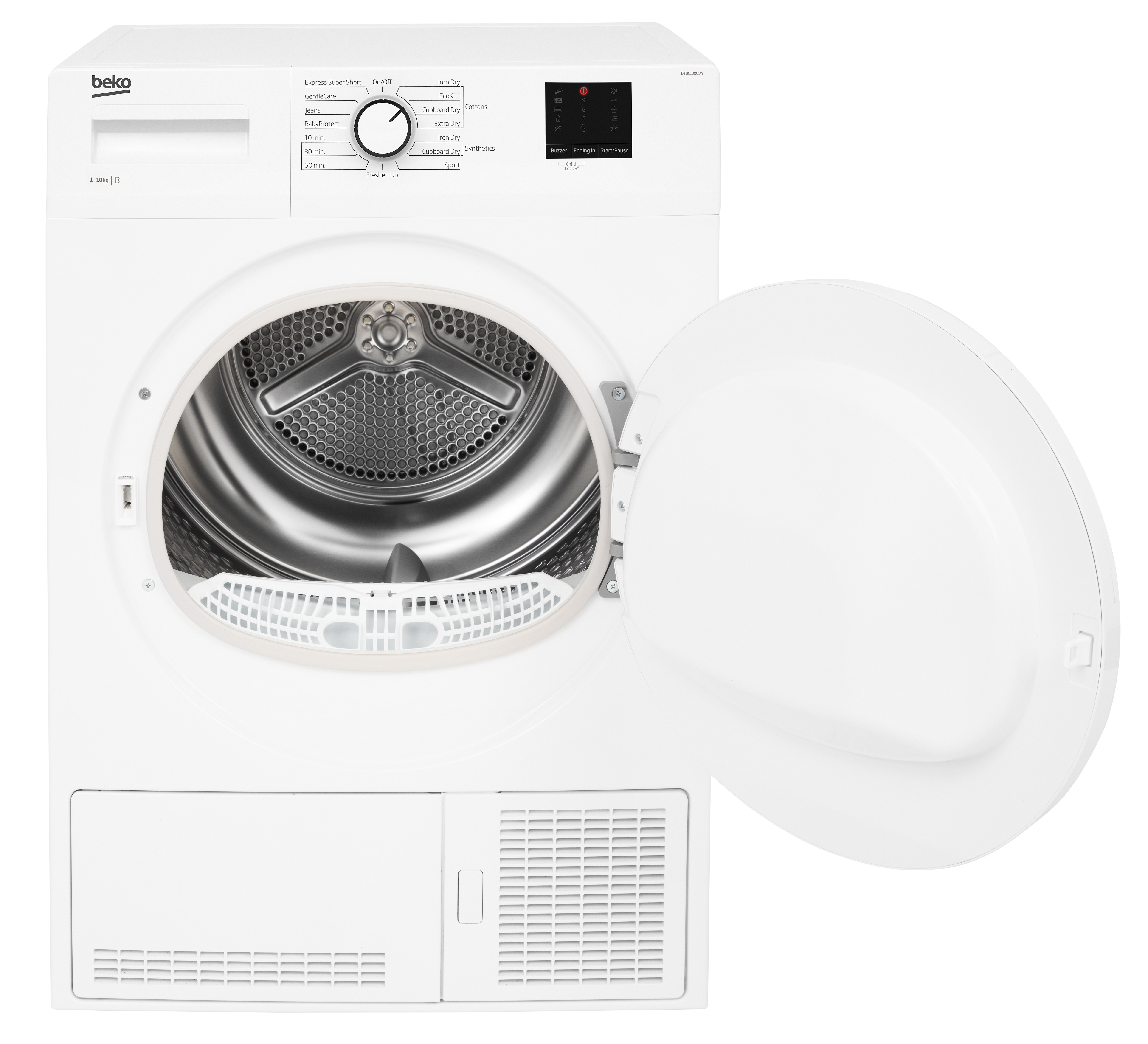 Beko DTBC10001W 10kg Condenser Tumble Dryer with Sensor Programmes - White thumbnail image