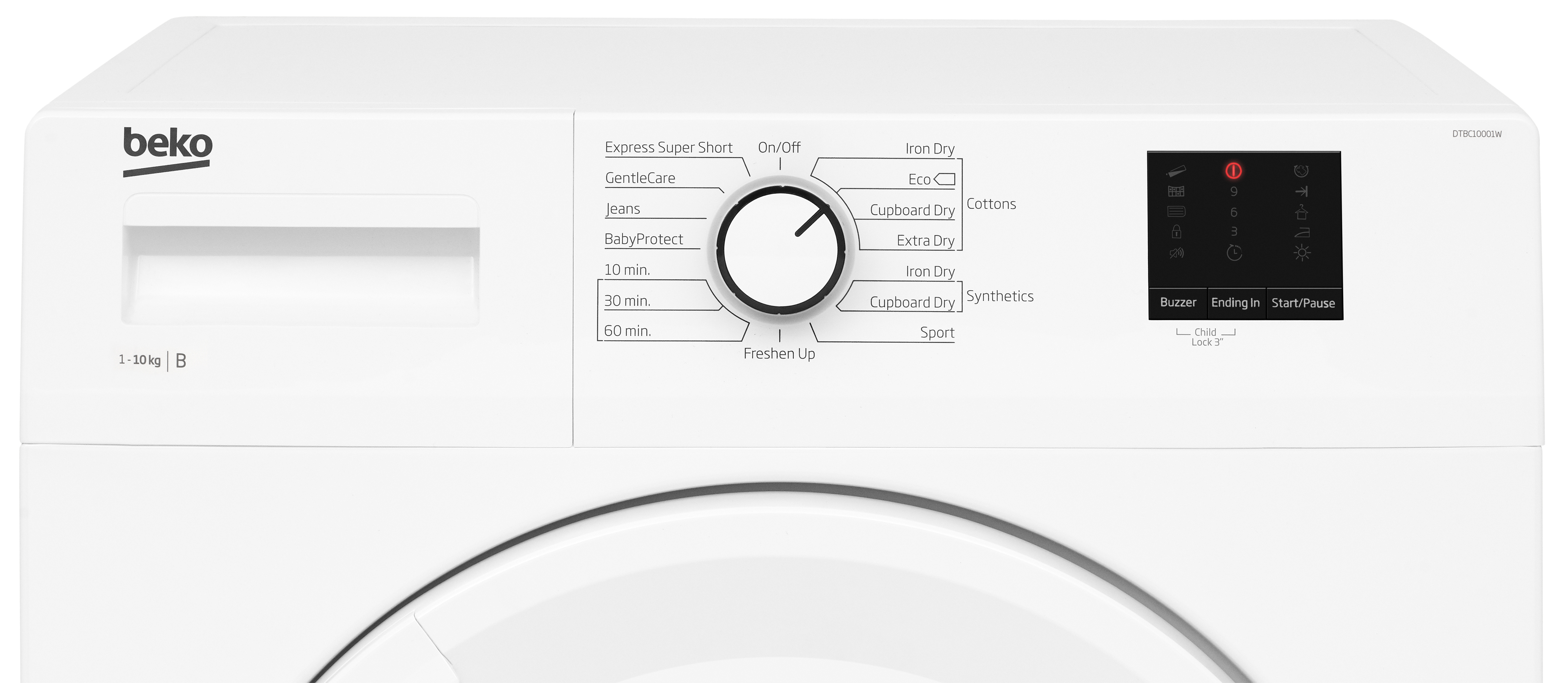 Beko DTBC10001W 10kg Condenser Tumble Dryer with Sensor Programmes - White thumbnail image