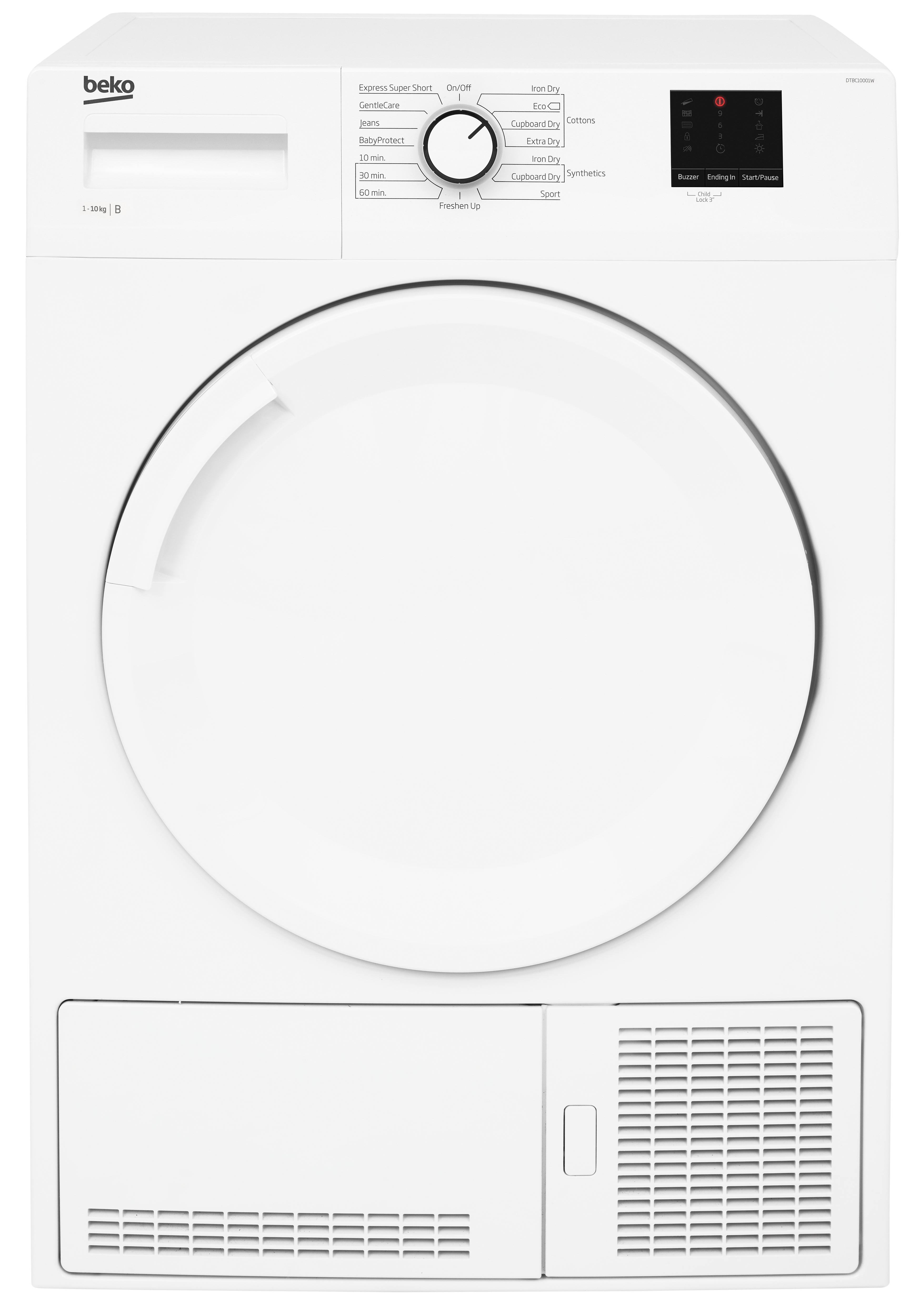 Beko DTBC10001W 10kg Condenser Tumble Dryer with Sensor Programmes - White thumbnail image