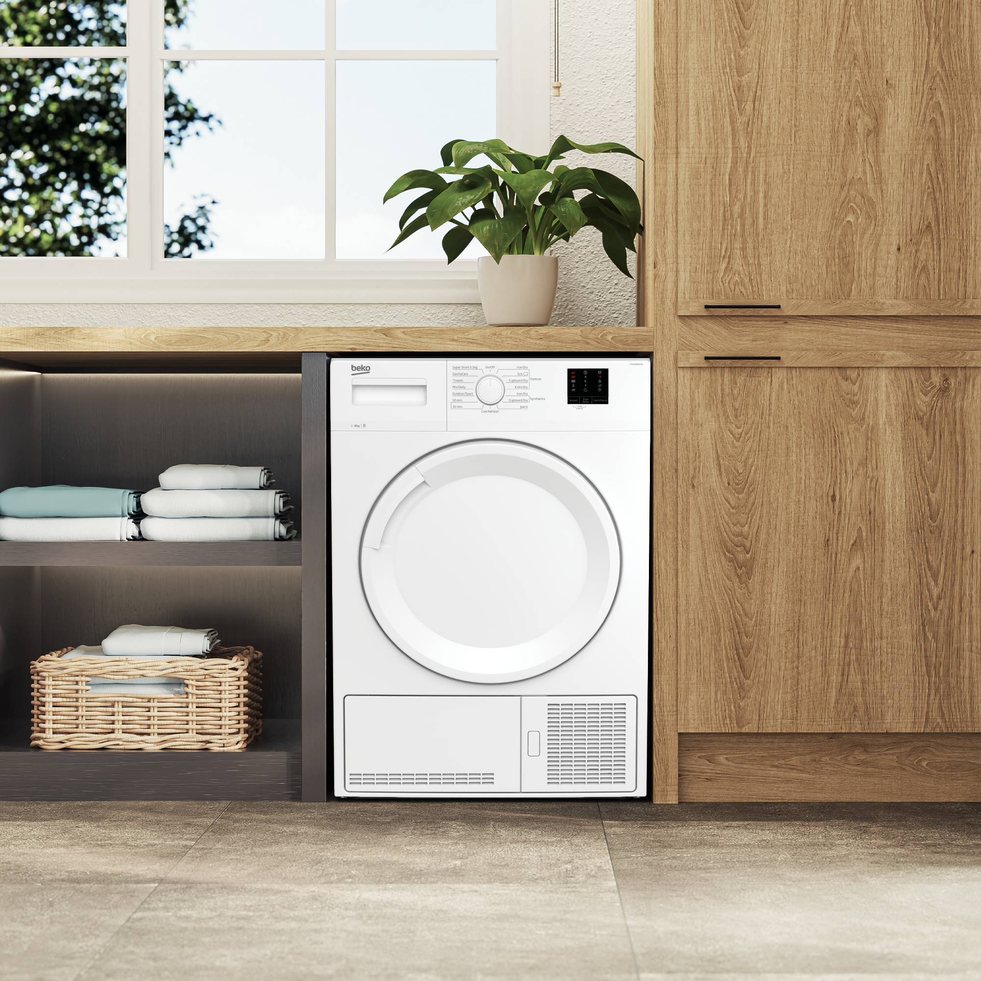 Beko DTKCE80021W 8kg Condenser Tumble Dryer with Sensor Programmes - White thumbnail image