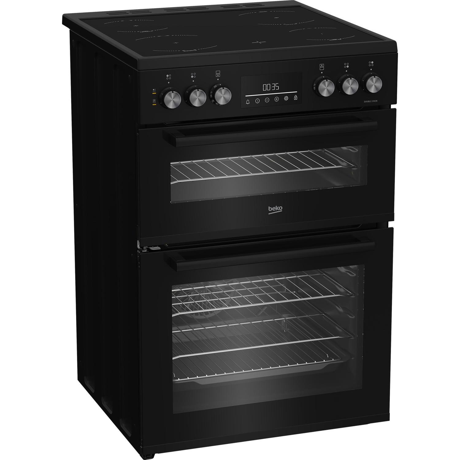 Beko EDC6731K 60cm Double Oven Electric Cooker with Vitroceramic Hob thumbnail image