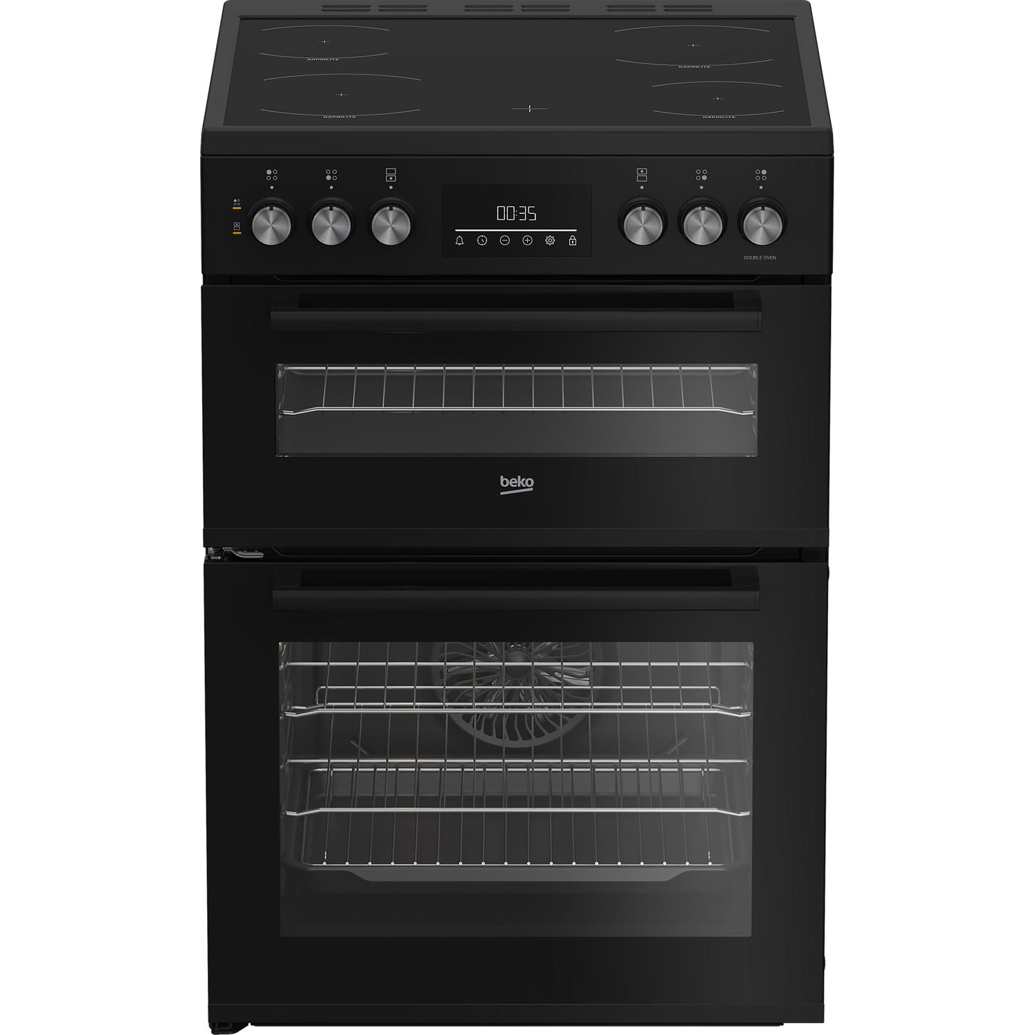 Beko EDC6731K 60cm Double Oven Electric Cooker with Vitroceramic Hob thumbnail image
