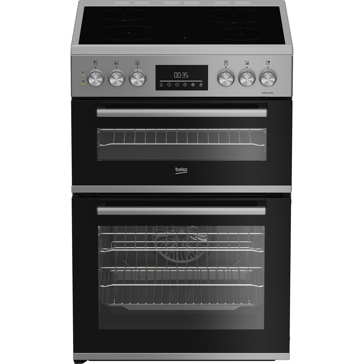 Beko EDC6731S 60cm Double Oven Electric Cooker with Vitroceramic Hob  thumbnail image