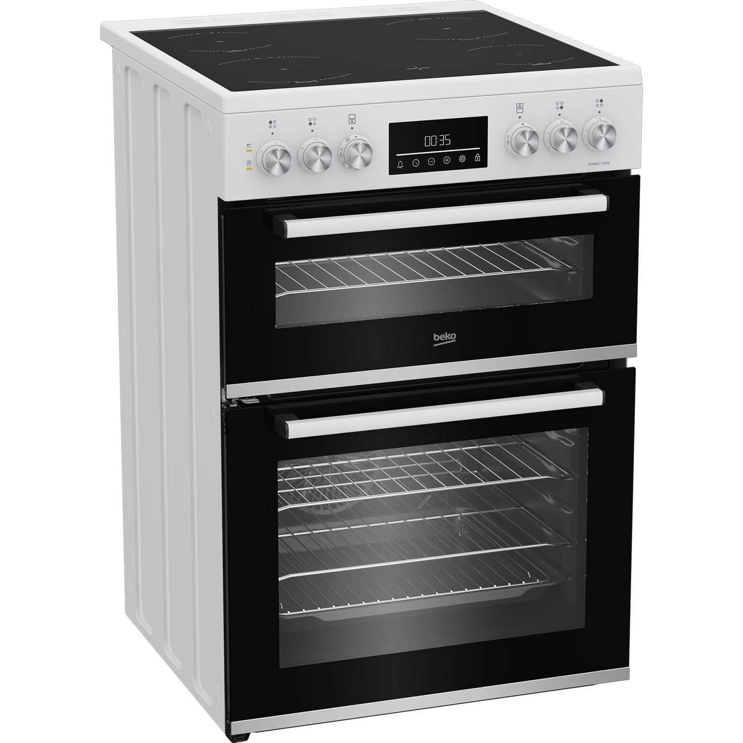 Beko EDC6731W 60cm Double Oven Electric Cooker with Vitroceramic Hob thumbnail image