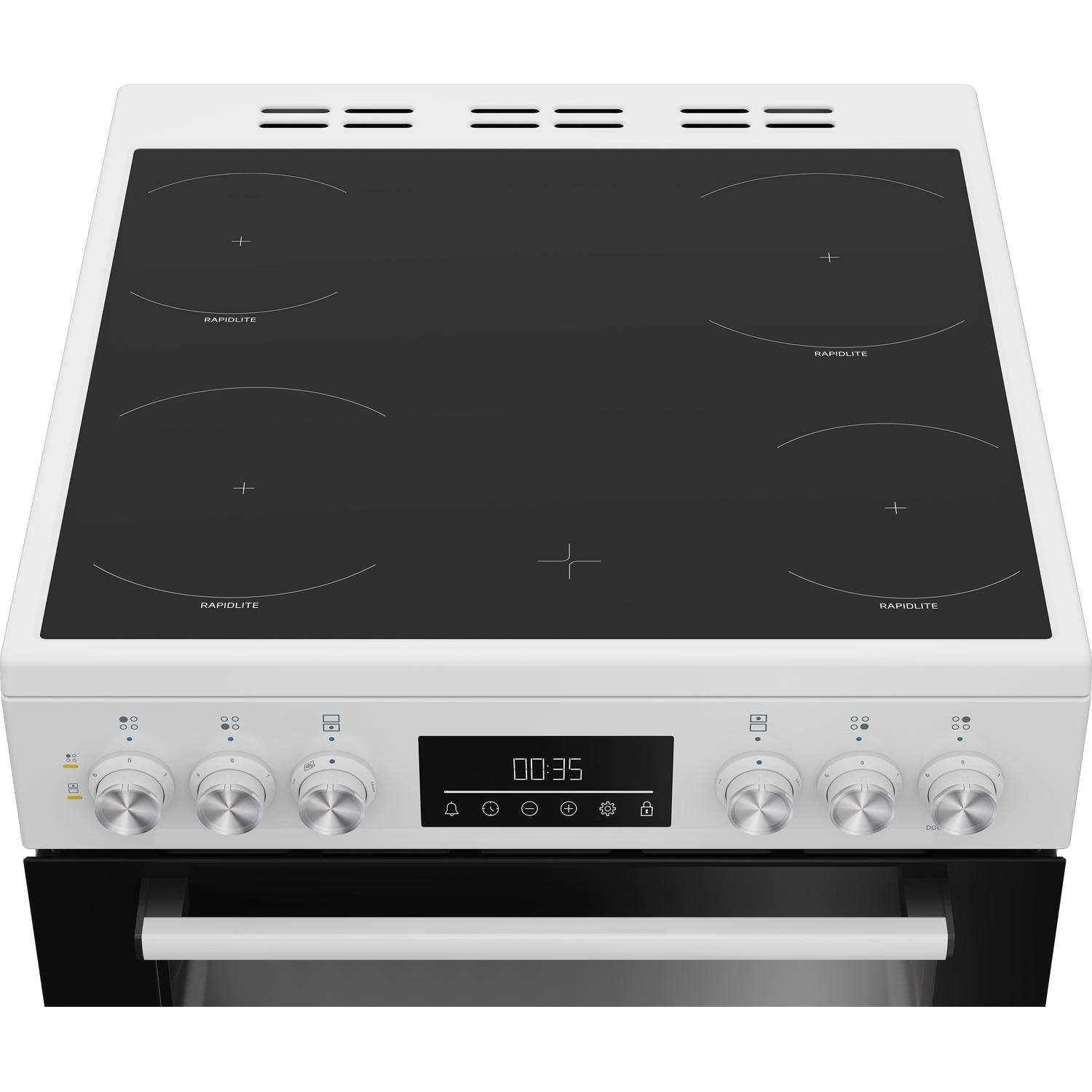 Beko EDC6731W 60cm Double Oven Electric Cooker with Vitroceramic Hob thumbnail image