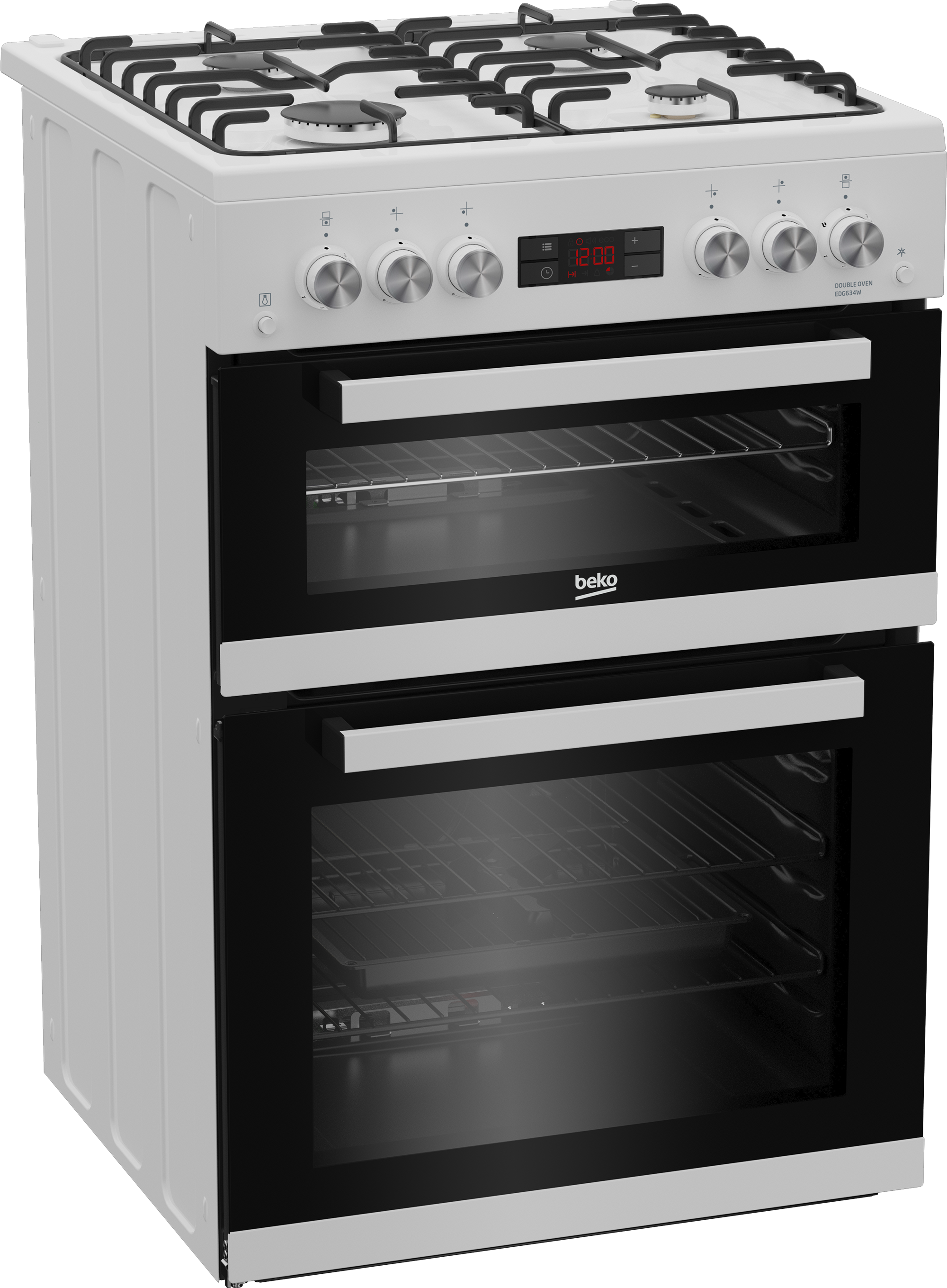 Beko EDG634W 60cm Double Oven Gas Cooker with Gas Hob - White thumbnail image