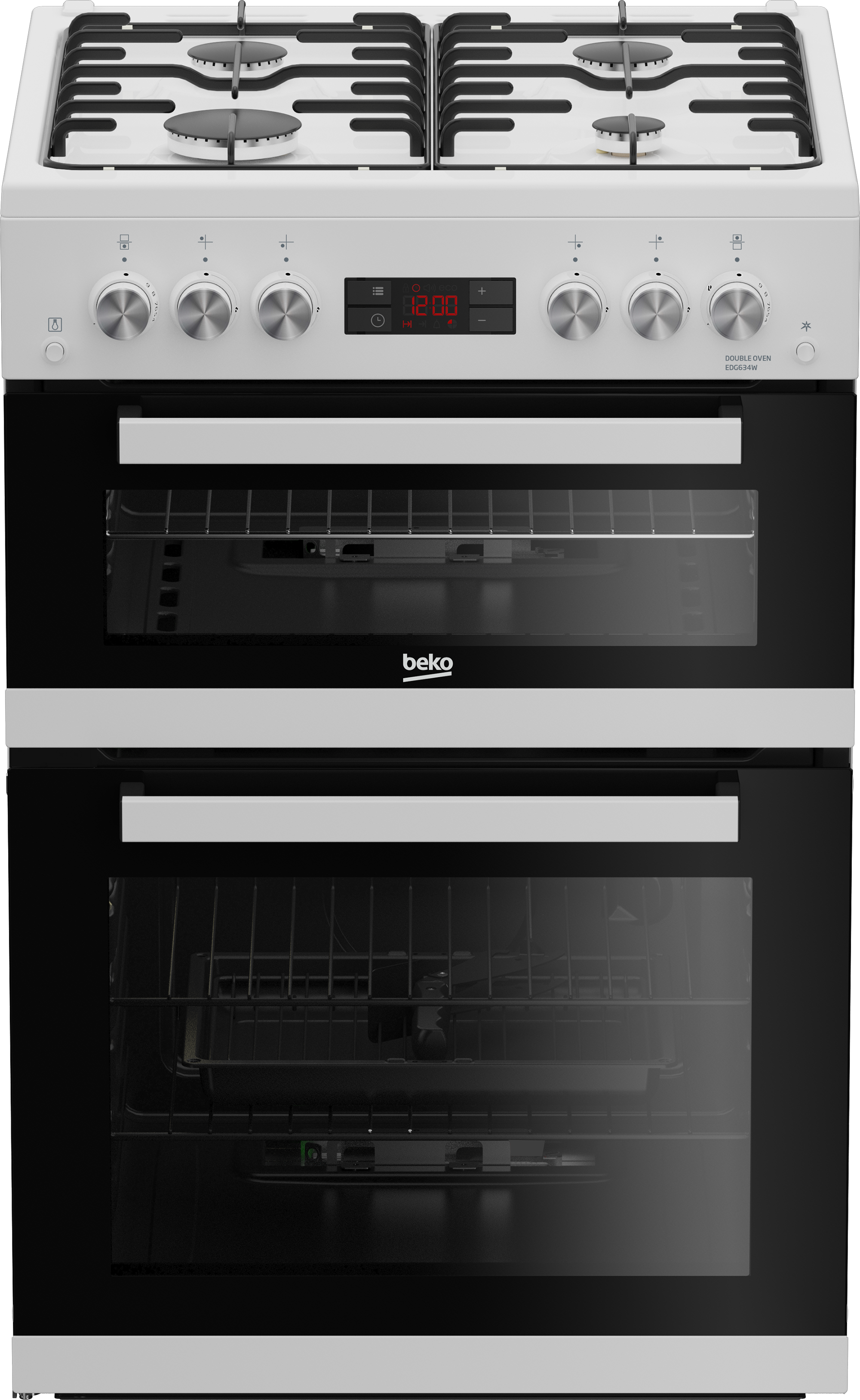 Beko EDG634W 60cm Double Oven Gas Cooker with Gas Hob - White thumbnail image