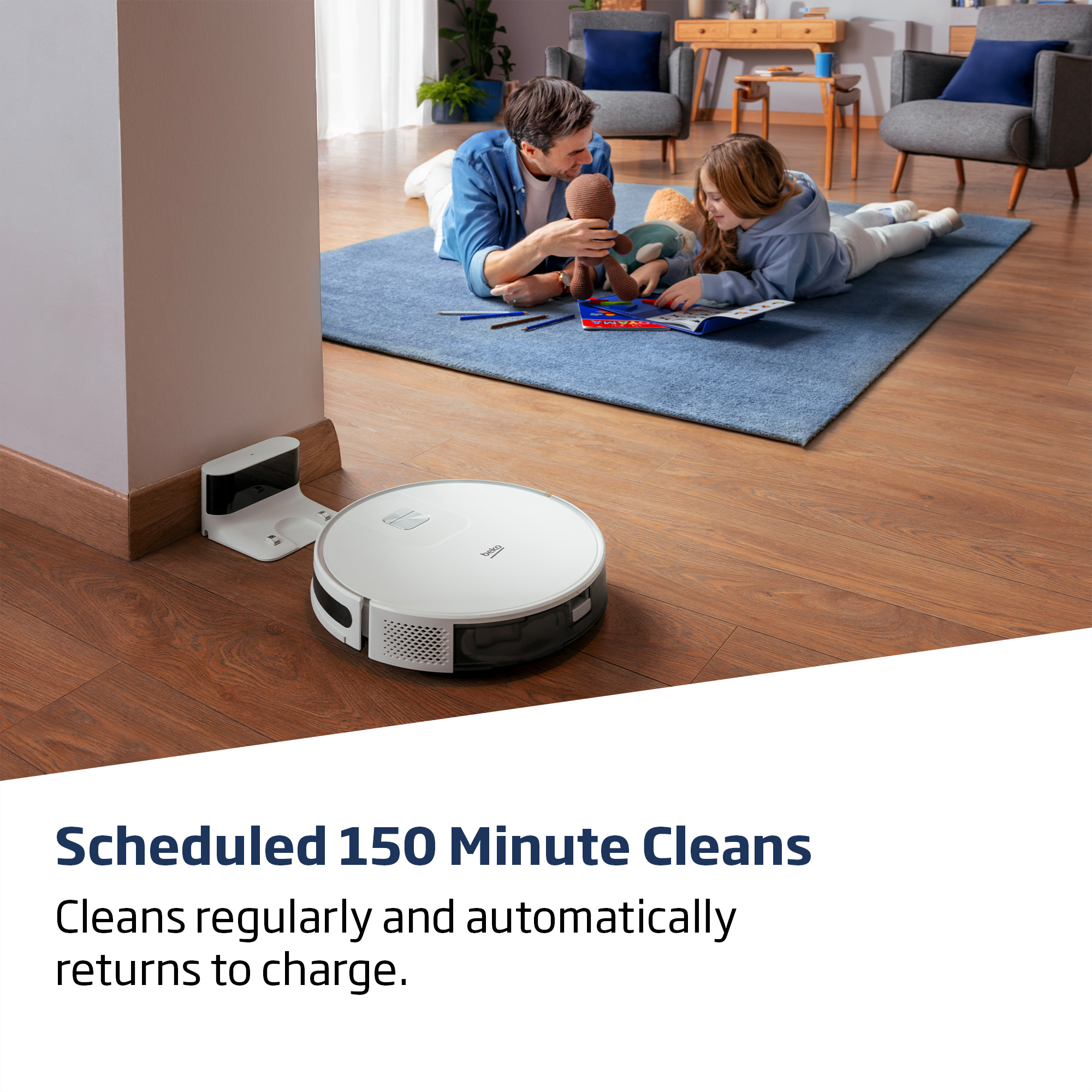 Beko VRR60314VW Robot Vacuum Cleaner - 150 Minutes Run Time - White thumbnail image
