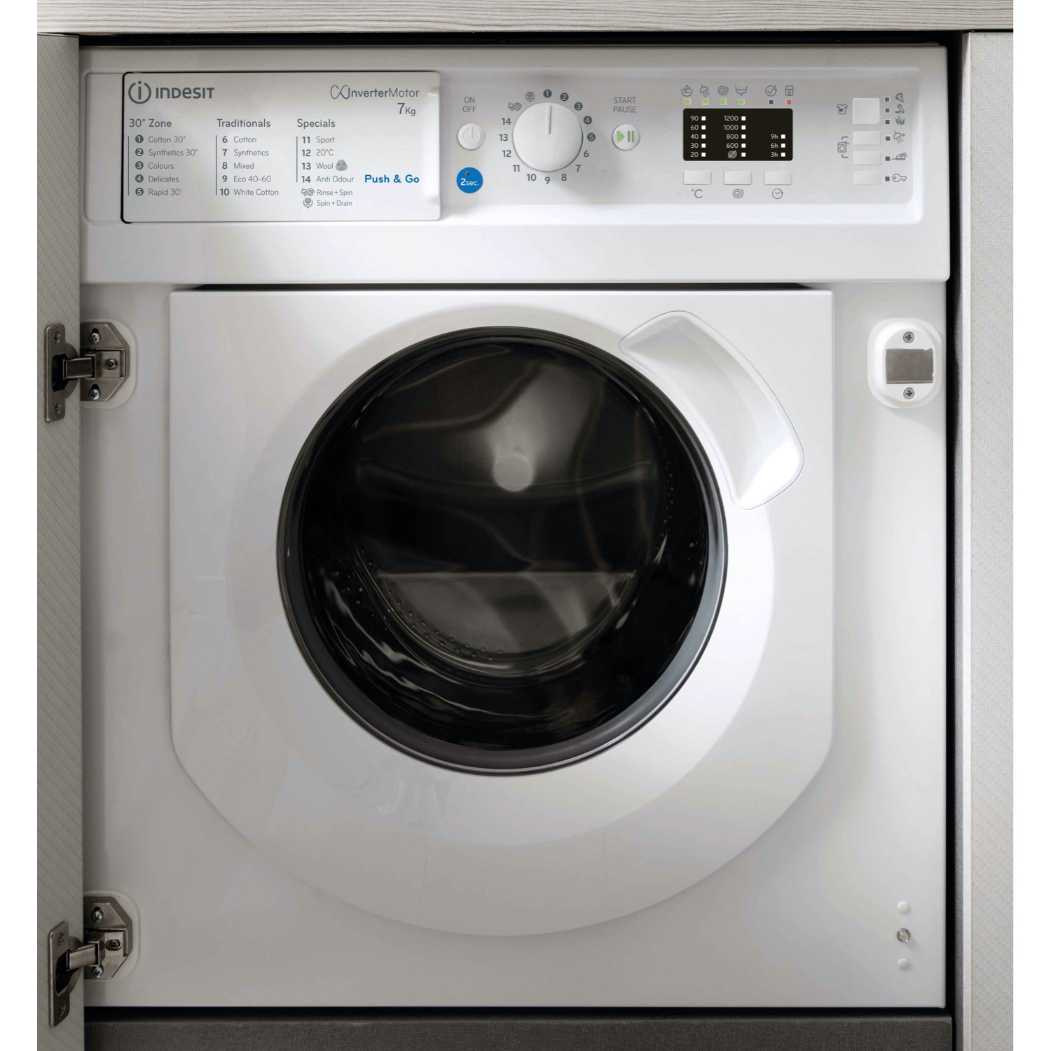 Indesit BIWDIL75125UKN 7kg/5kg 1200 Spin Integrated Washer Dryer - White thumbnail image
