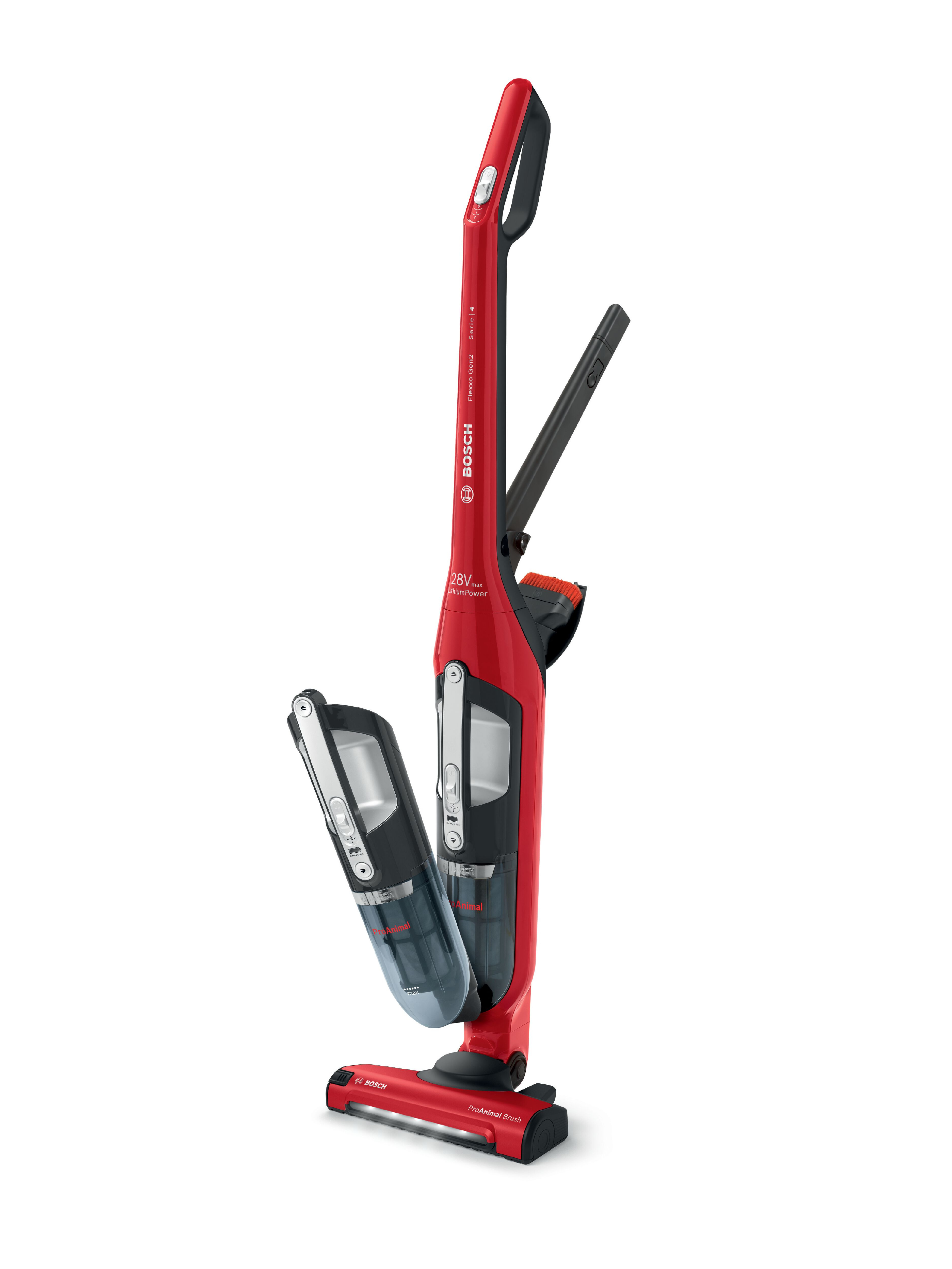 Bosch BBH3ZOOGB Serie 4 ProAnimal 2-in-1 Cordless Vacuum Cleaner - 55 Minutes Run Time - Red thumbnail image