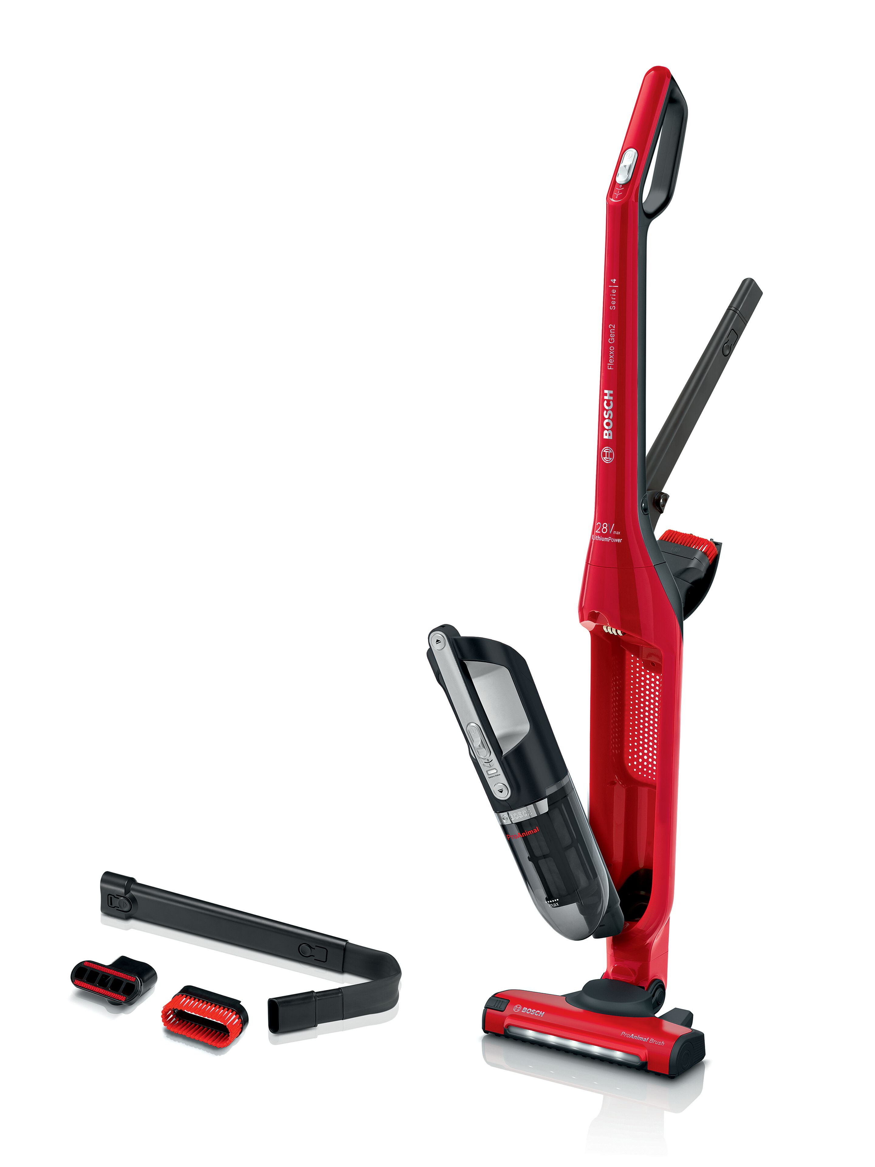 Bosch BBH3ZOOGB Serie 4 ProAnimal 2-in-1 Cordless Vacuum Cleaner - 55 Minutes Run Time - Red thumbnail image