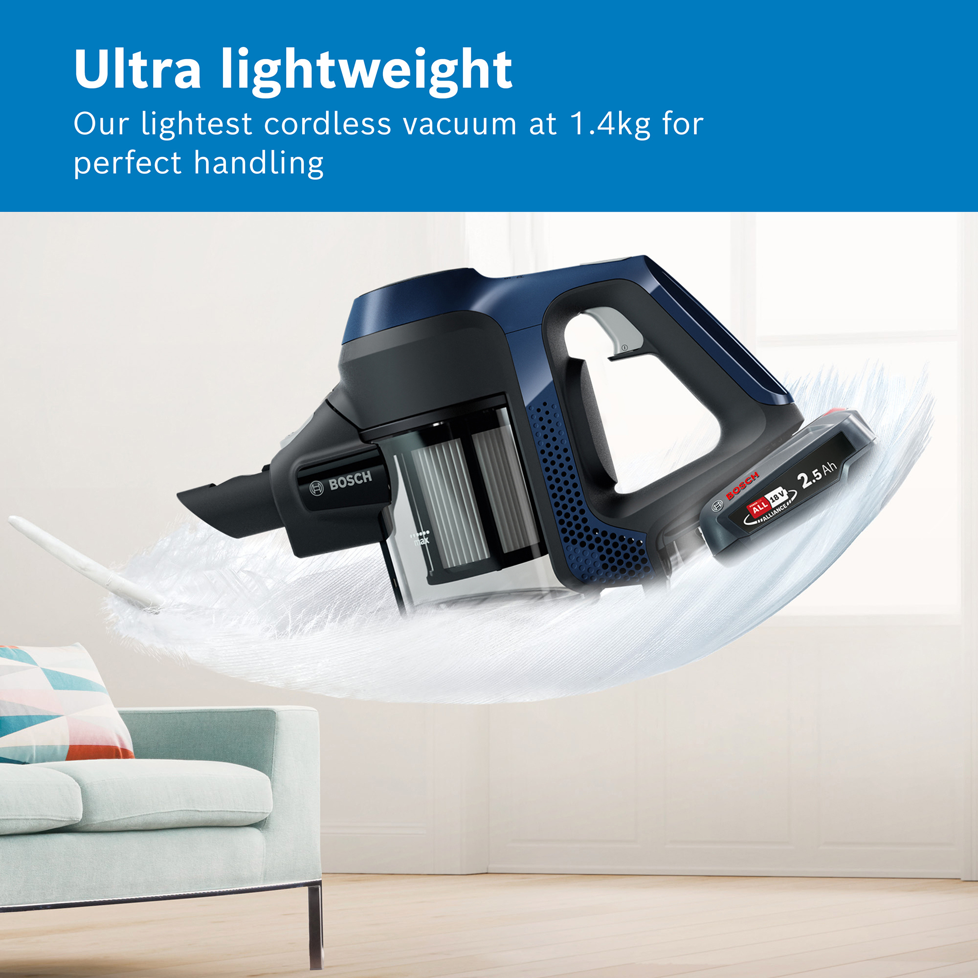 Bosch BBS611GB Cordless Vacuum Cleaner - 30 Minute Run Time - Black - PLUS Additional Battery thumbnail image
