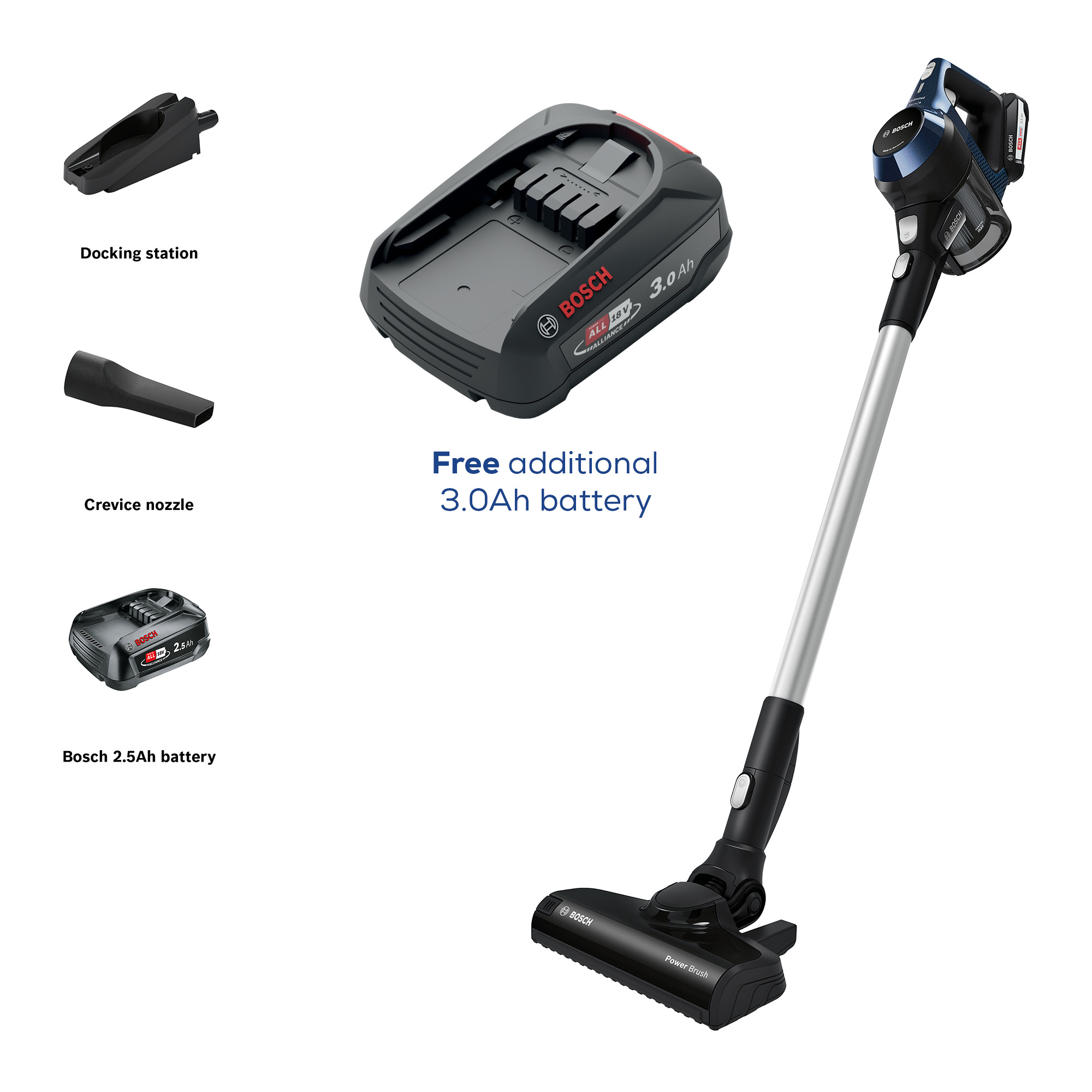Bosch BBS611GB Cordless Vacuum Cleaner - 30 Minute Run Time - Black - PLUS Additional Battery thumbnail image