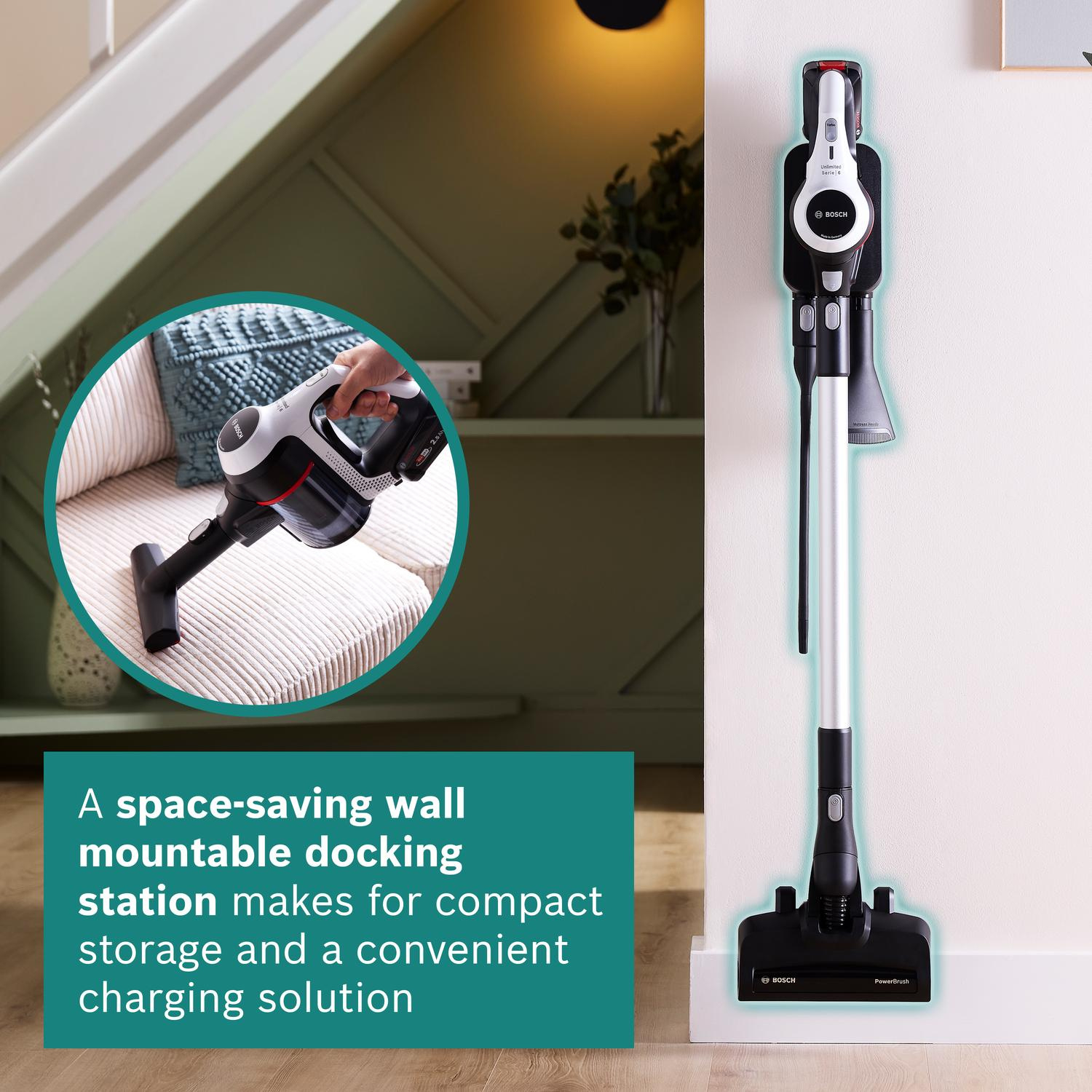 Bosch BCS612GB Unlimited Serie 6 ProHome Cordless Vacuum Cleaner - 30 Minute Run Time - White - PLUS Additional Battery thumbnail image