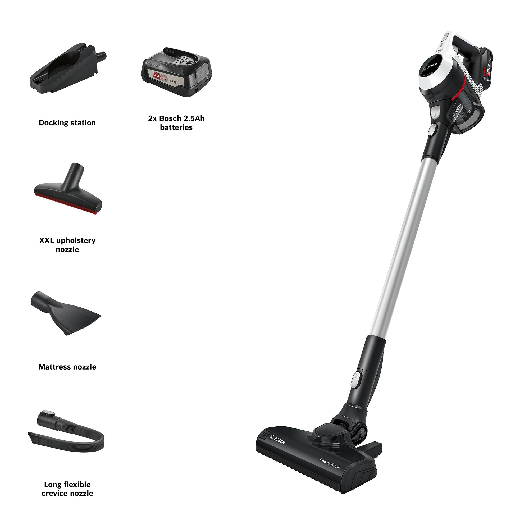 Bosch BCS612GB Unlimited Serie 6 ProHome Cordless Vacuum Cleaner - 30 Minute Run Time - White - PLUS Additional Battery thumbnail image
