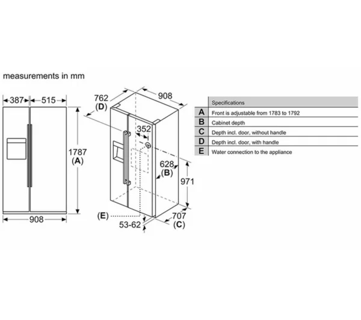 Bosch KAD93ABEP 70/30 Total No Frost, American Fridge-freezer thumbnail image