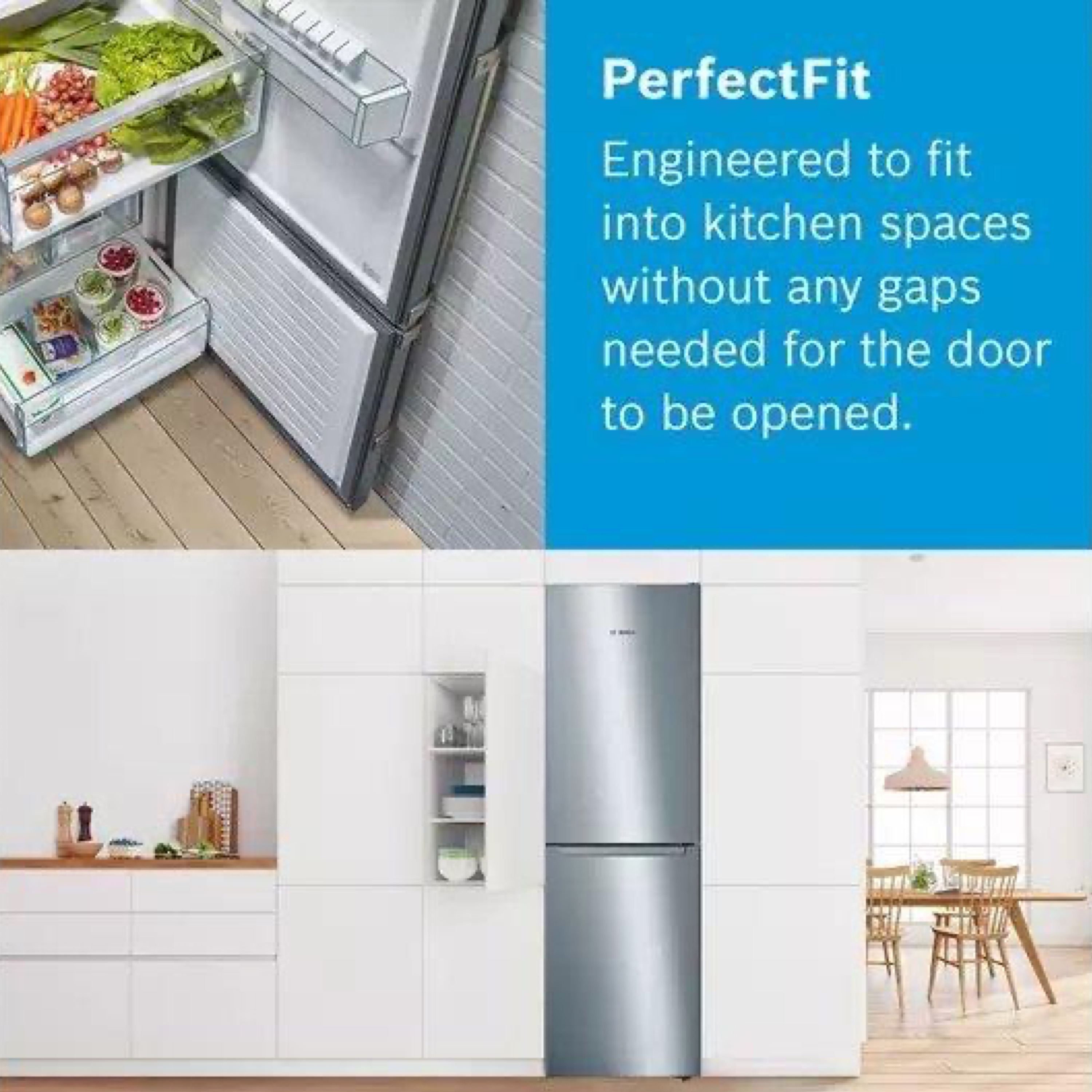 Bosch KGN34NLEAG 60cm wide 50/50 No Frost Fridge Freezer - Silver thumbnail image