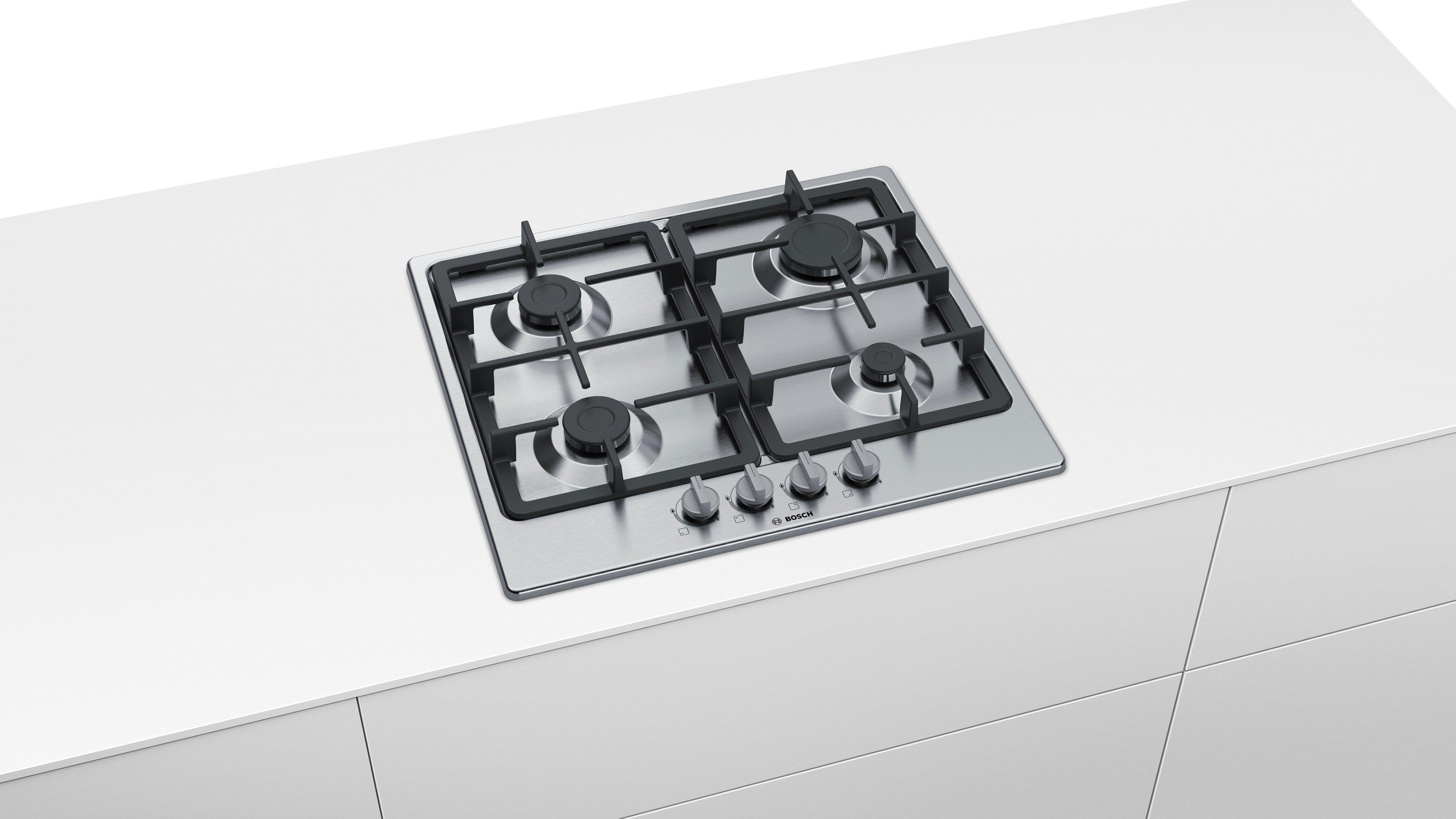 Bosch PGP6B5B90 58.2cm Gas Hob - Stainless Steel thumbnail image