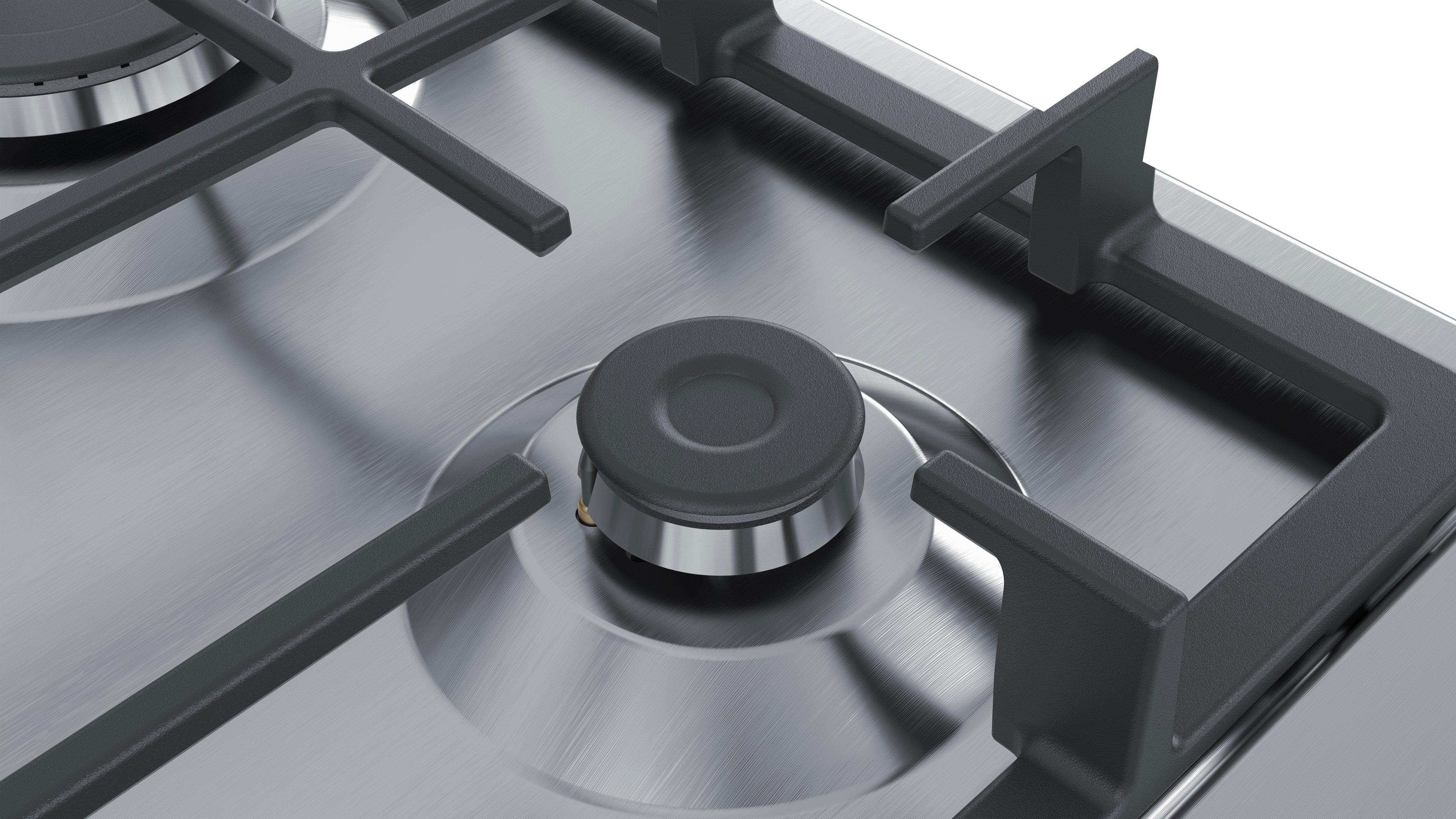 Bosch PGP6B5B90 58.2cm Gas Hob - Stainless Steel thumbnail image