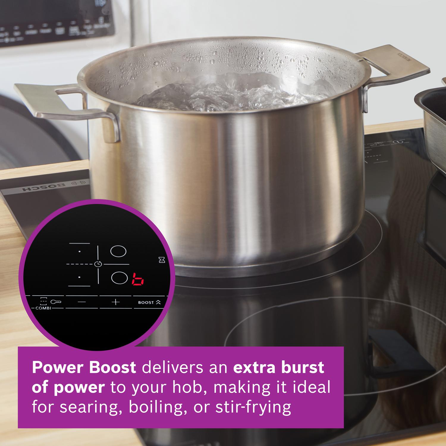 Bosch PWP611BB5B 59.2cm Induction Hob - Black thumbnail image