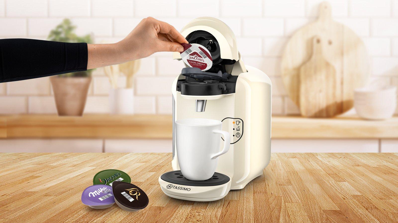 Bosch TAS1407GB Tassimo Vivy 2 Pod Coffee Machine - Cream thumbnail image