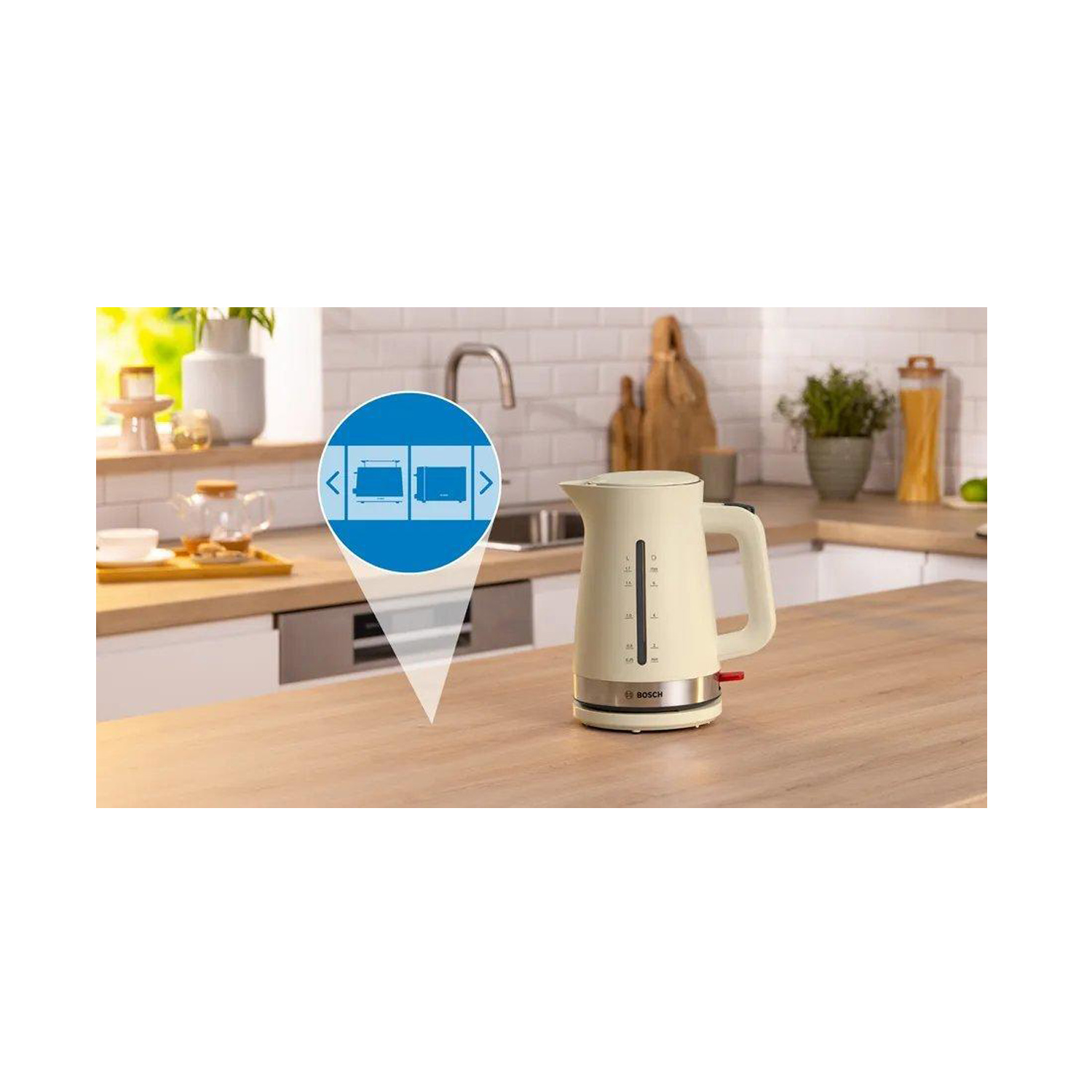 Bosch TWK4M227GB 1.7 Litres Kettle - Cream thumbnail image