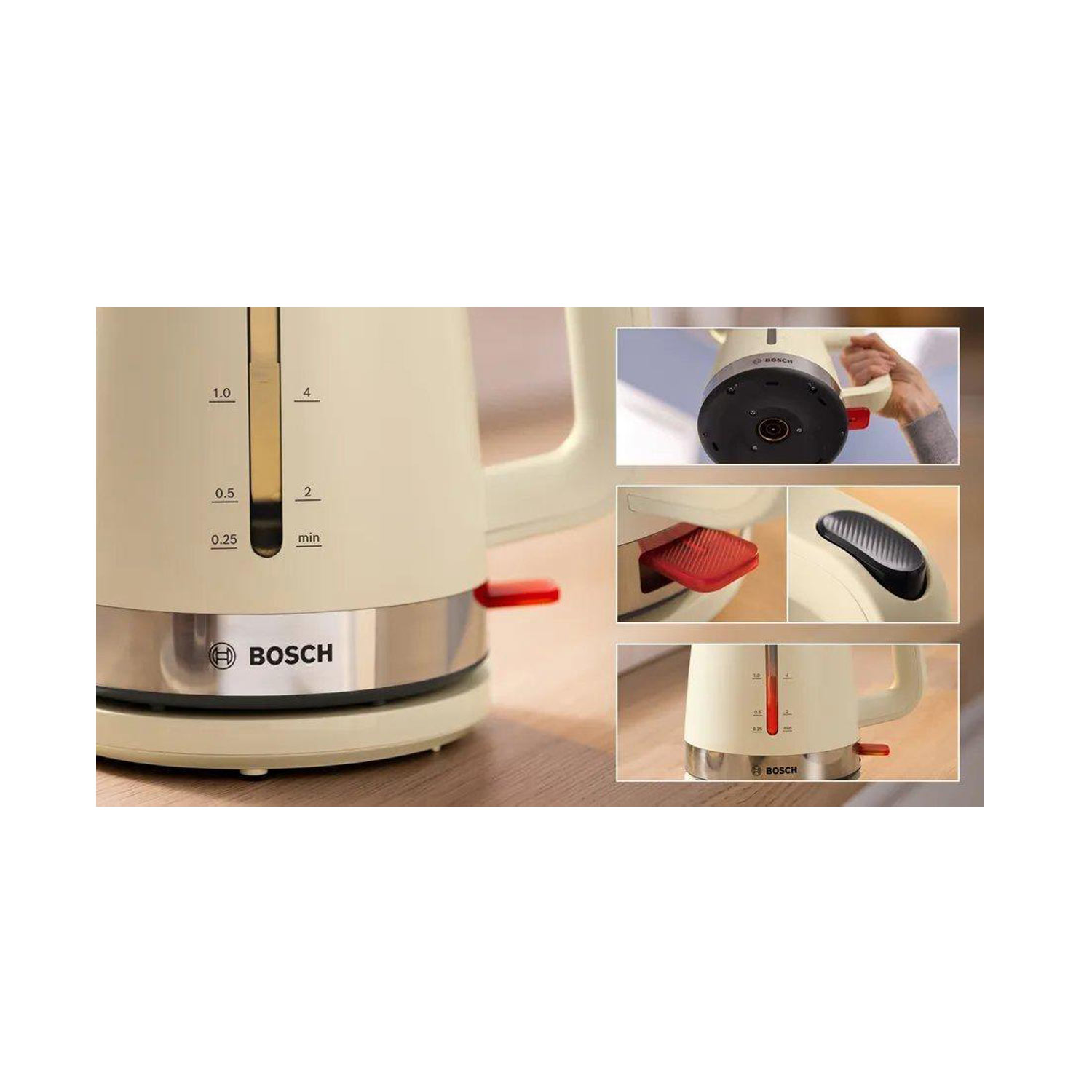 Bosch TWK4M227GB 1.7 Litres Kettle - Cream thumbnail image