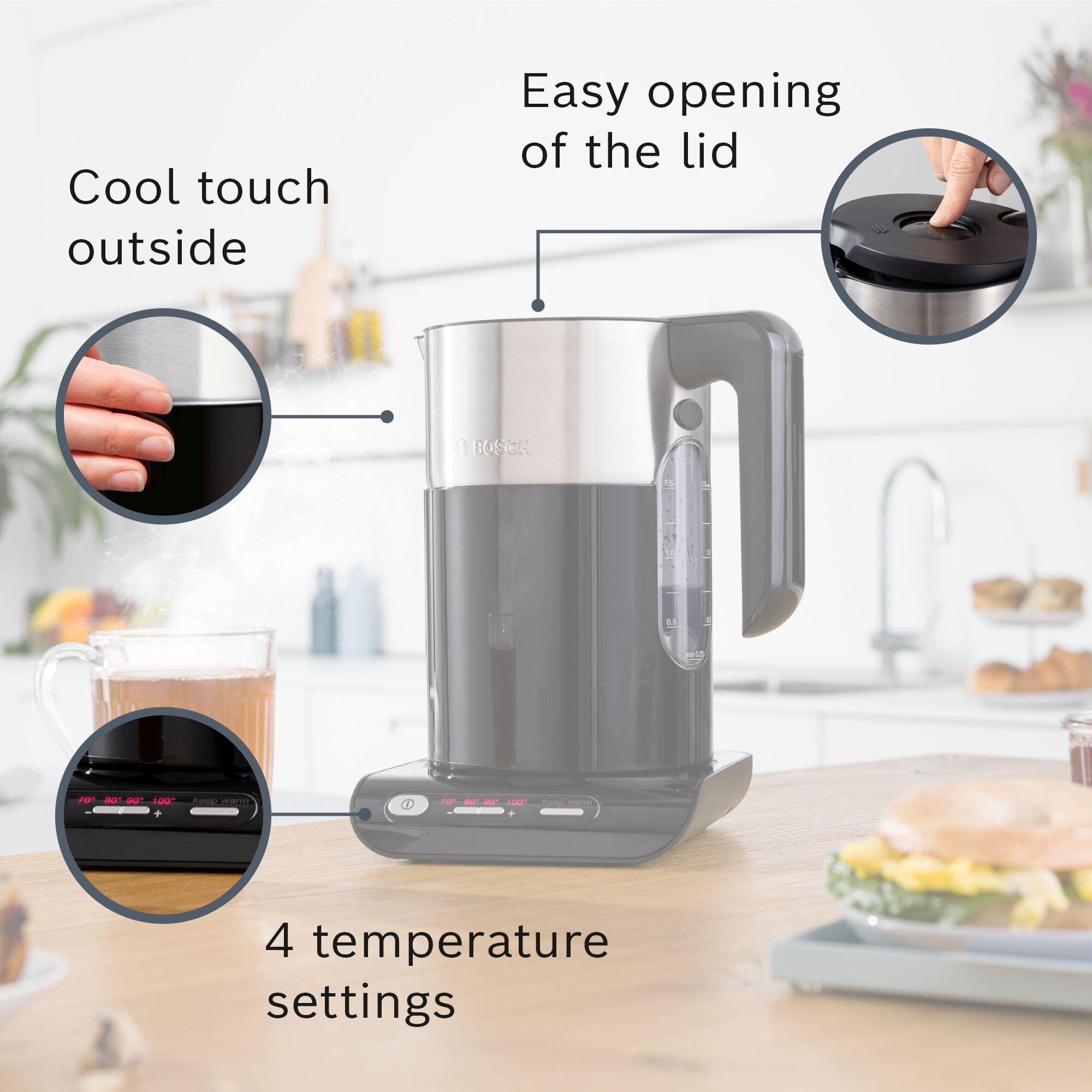 Bosch Styline TWK8633GB 1.5 Litres Jug Kettle - Black thumbnail image
