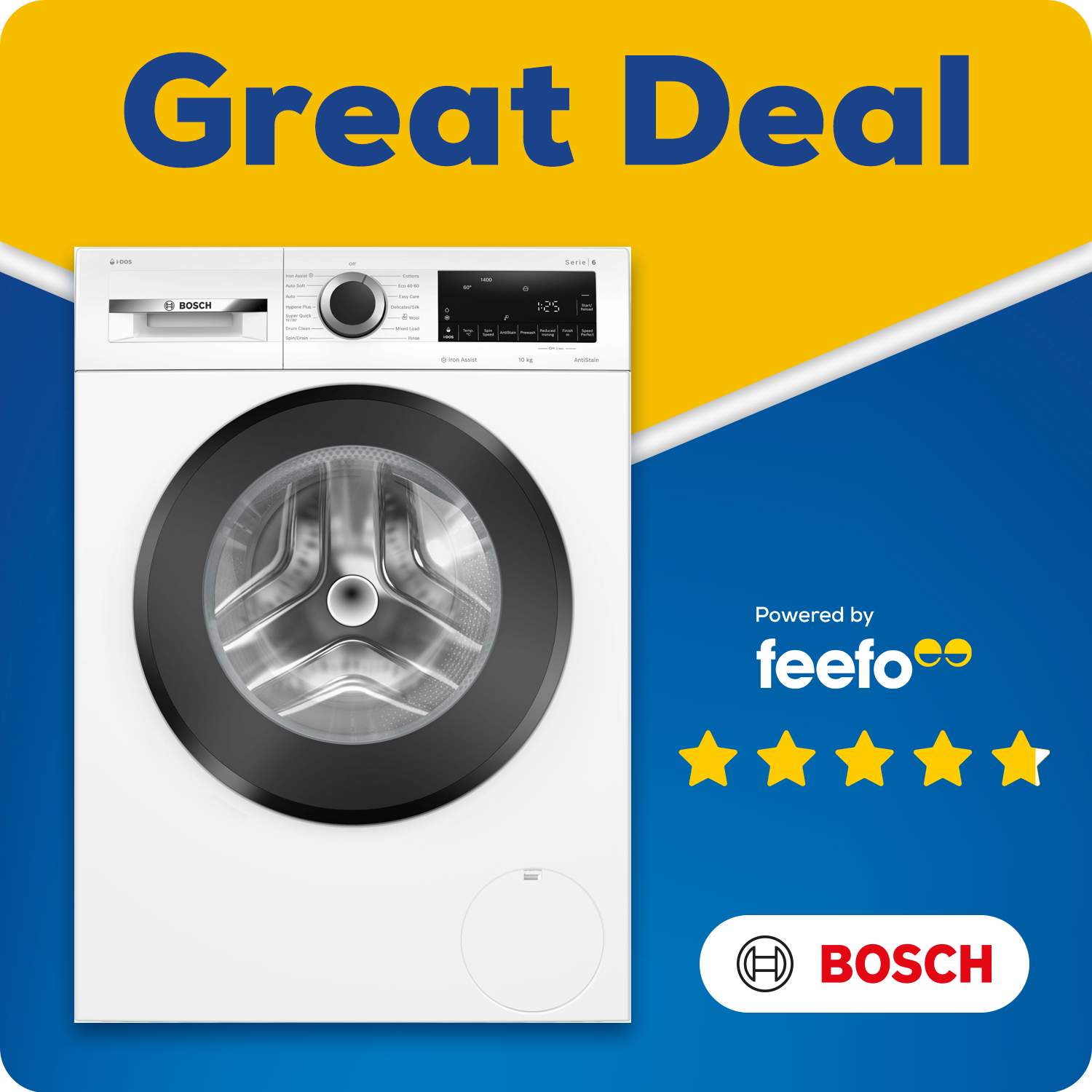 Bosch WGG254F1GB 10kg 1400 Spin Washing Machine - White thumbnail image
