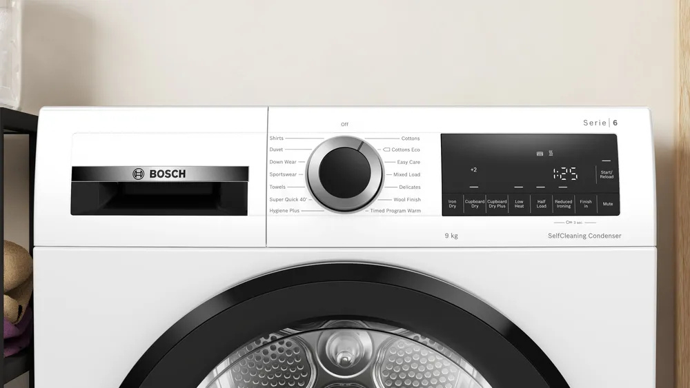 Bosch Series 6 WQG24502GB 9kg Heat Pump Tumble Dryer - White thumbnail image