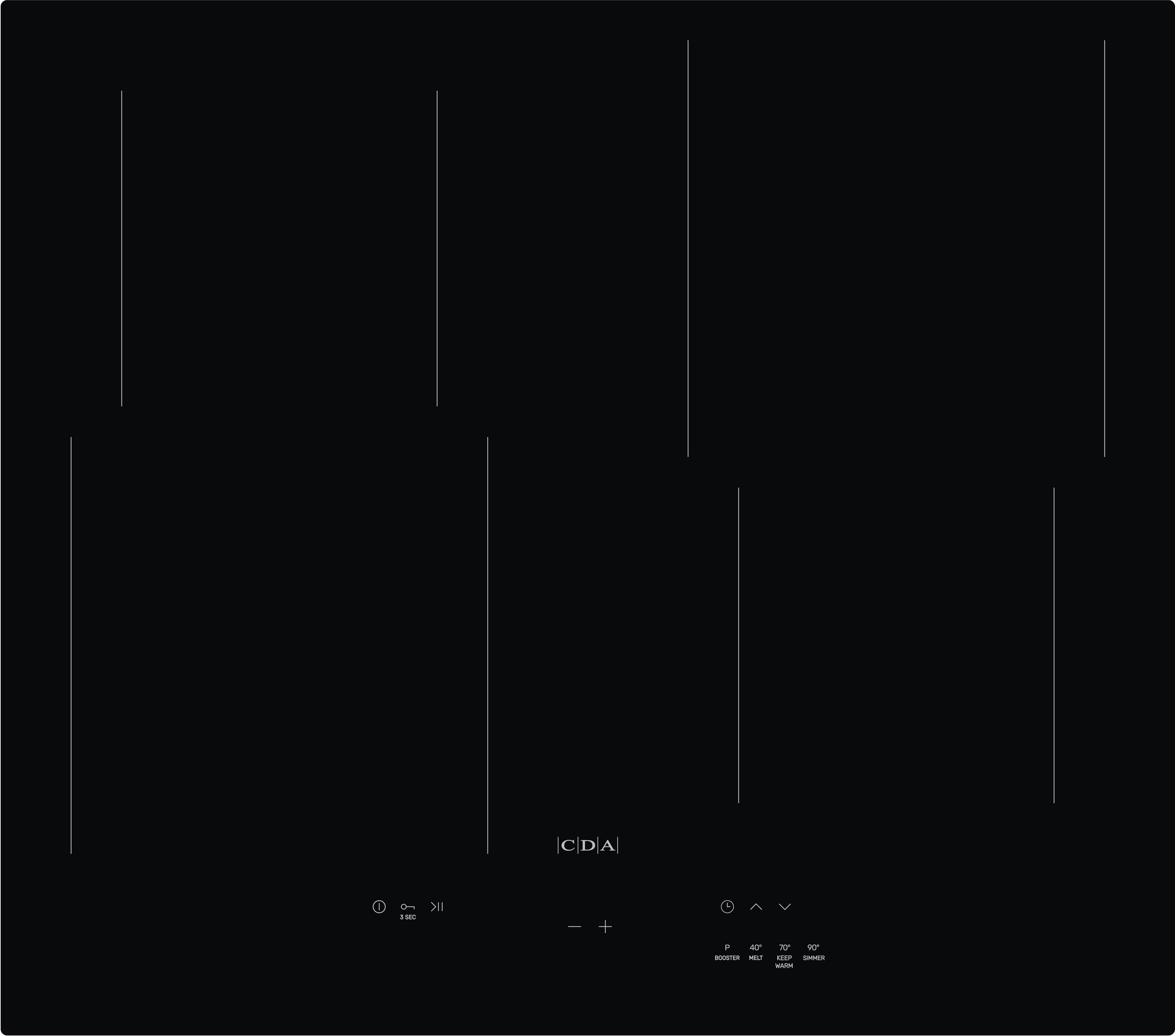 CDA SC223BLKIT 59.5cm Built In Electric Single Oven with 59.2cm Induction Hob - Black thumbnail image