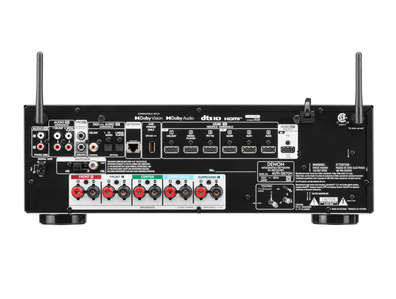 Denon AVRS670HBKE2GB 8K AV Receiver with HEOS&reg; Built-in - Black thumbnail image