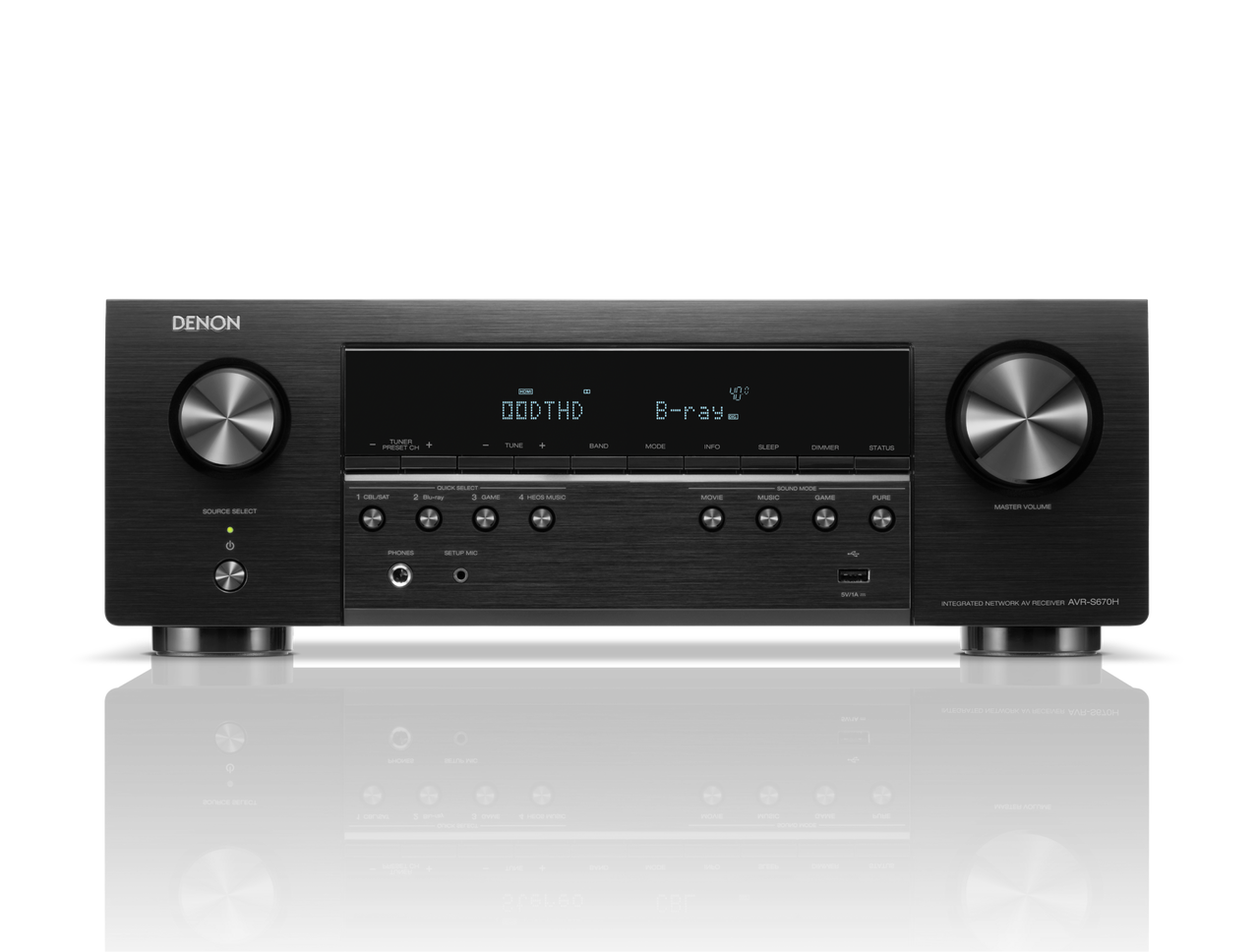 Denon AVRS670HBKE2GB 8K AV Receiver with HEOS&reg; Built-in - Black thumbnail image
