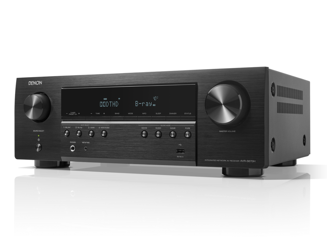 Denon AVRS670HBKE2GB 8K AV Receiver with HEOS&reg; Built-in - Black thumbnail image