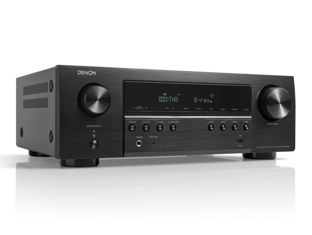 Denon AVRS670HBKE2GB 8K AV Receiver with HEOS&reg; Built-in - Black thumbnail image