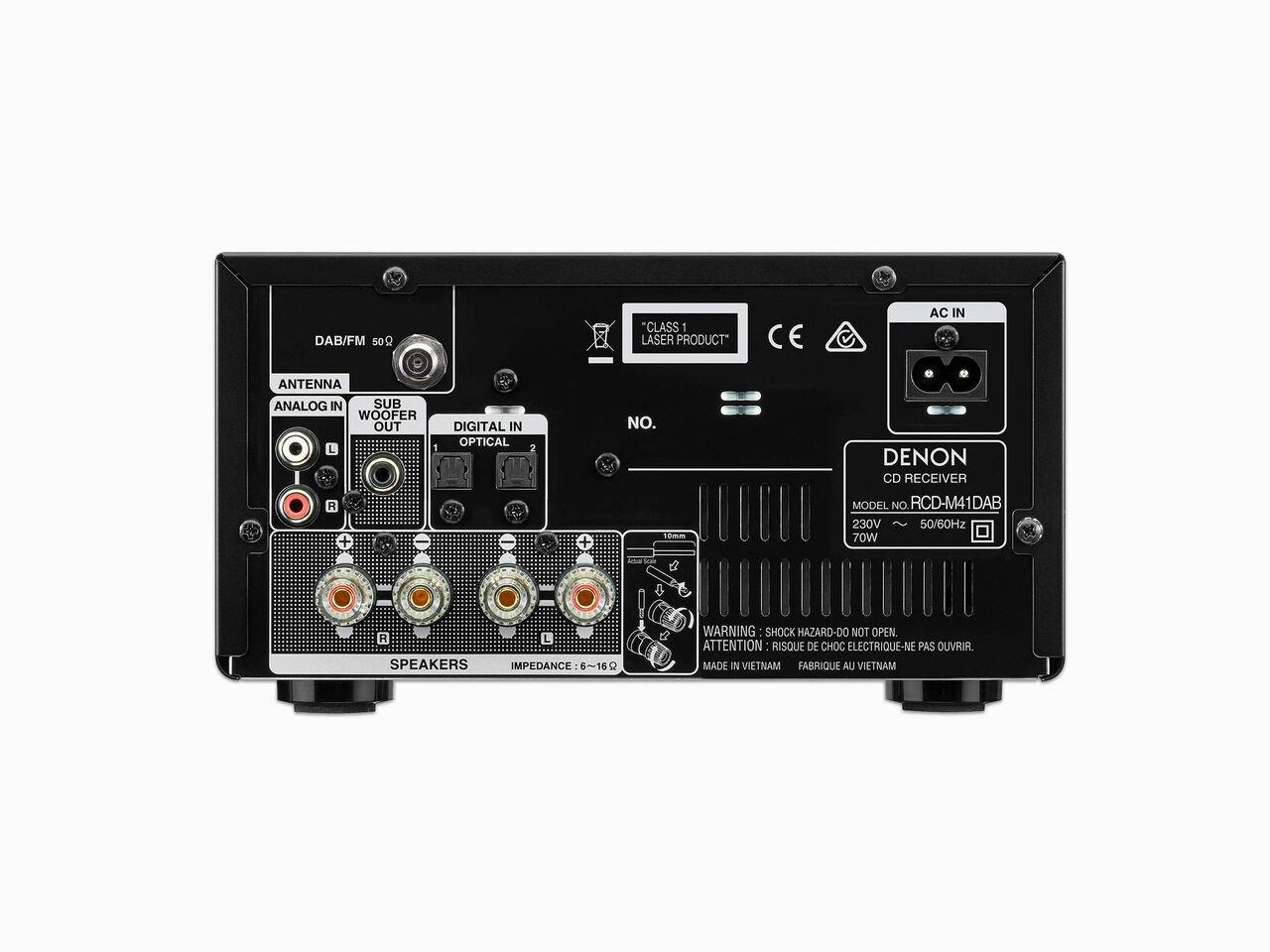 Denon DM41DAB Mini HiFi System with Speakers - Black thumbnail image