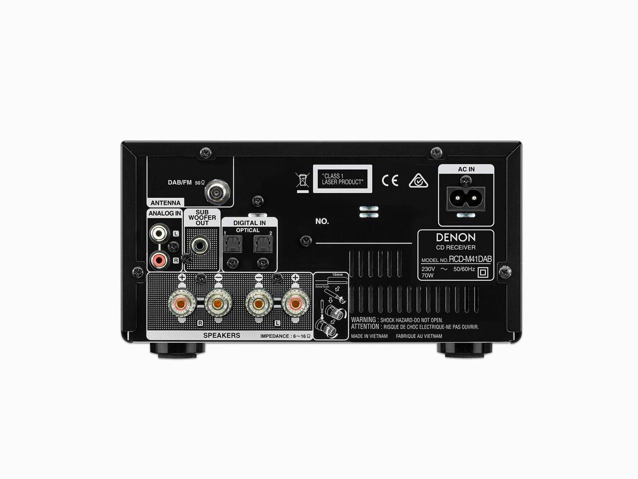 Denon D-M41DAB Mini HiFi System with Speakers - Silver thumbnail image