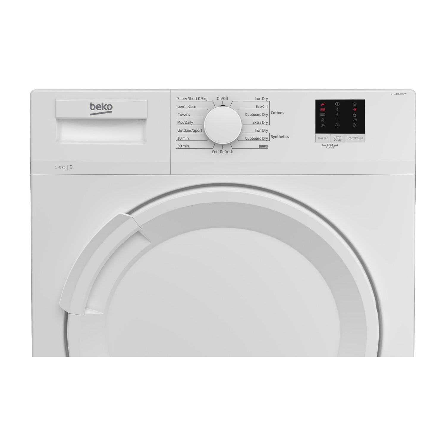 Beko DTLCE80041W 8kg Condenser Tumble Dryer - White thumbnail image