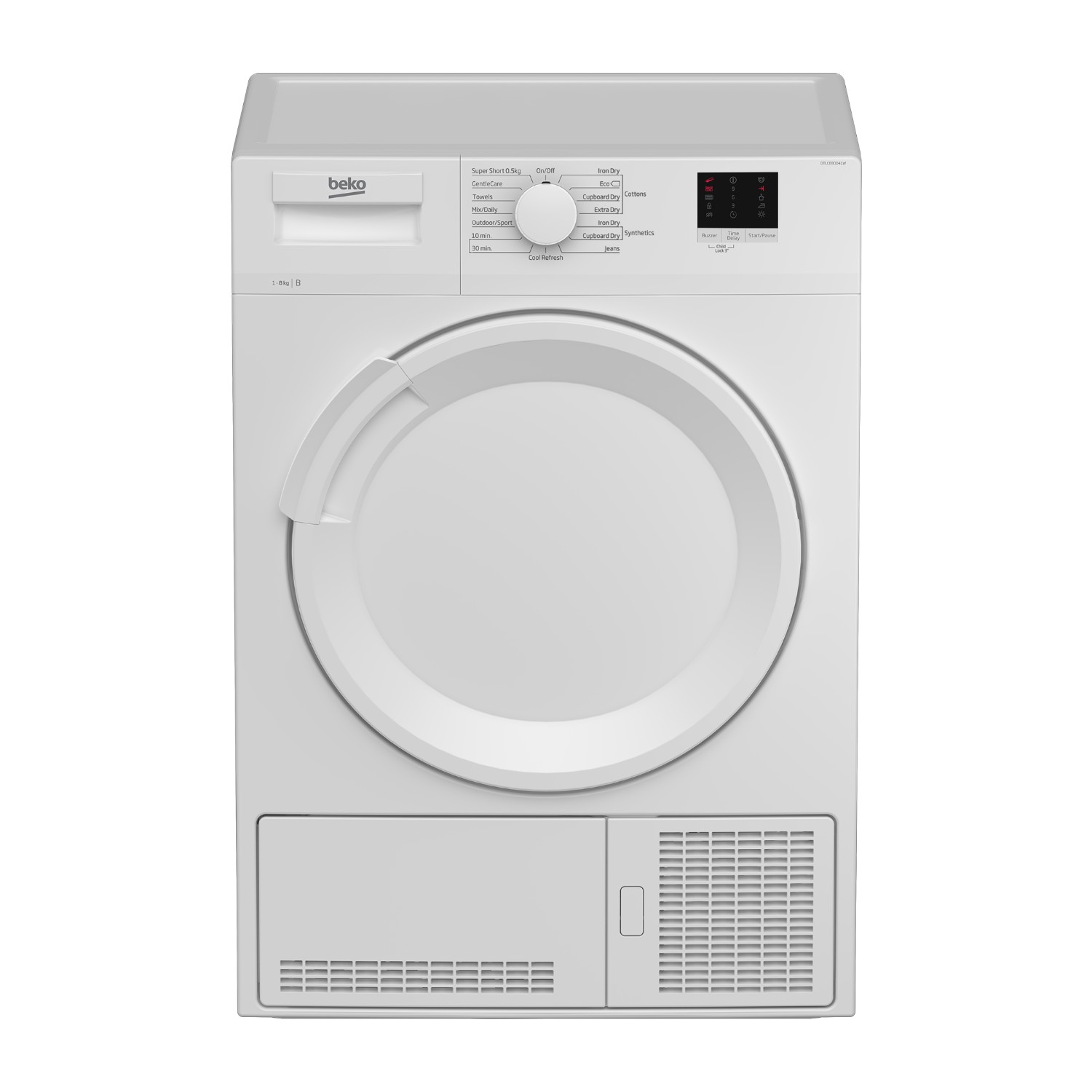 Beko DTLCE80041W 8kg Condenser Tumble Dryer - White thumbnail image