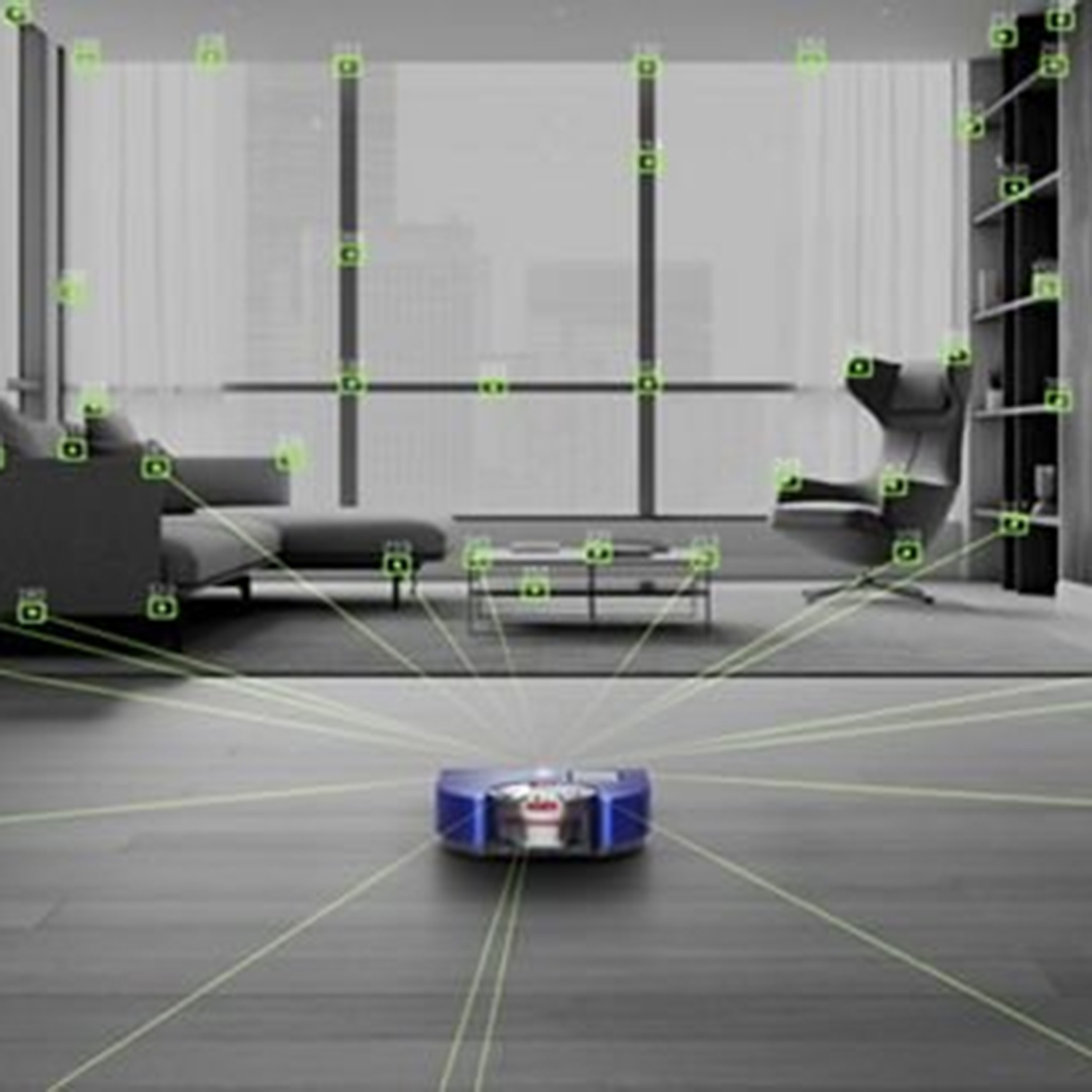 Dyson 360VISNAV Robot Vacuum Cleaner  - 65 Minutes Run Time - Moulded Blue/Nickel thumbnail image
