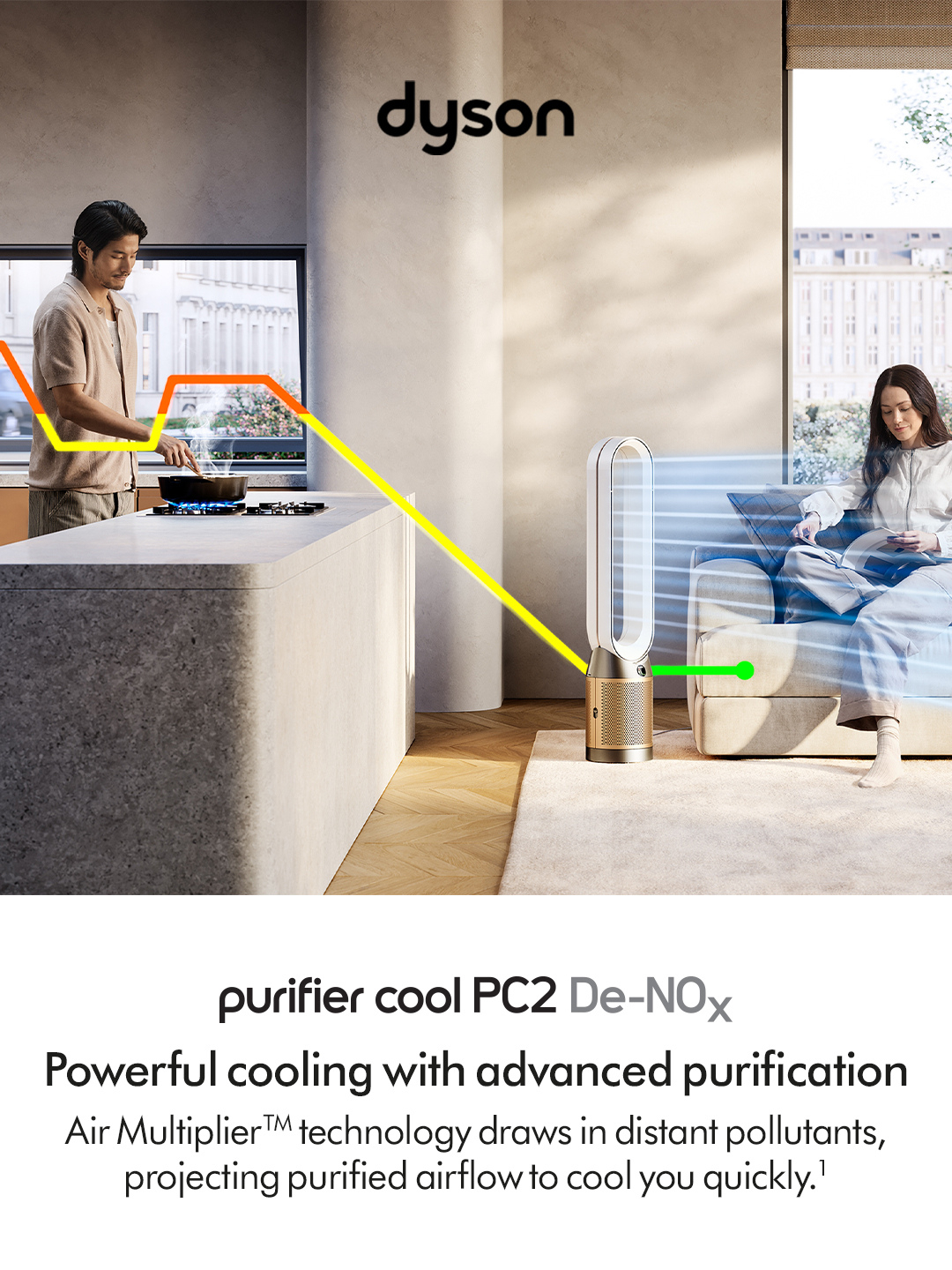 Dyson TP12 (544535-01) Purifier Fan - White/Gold thumbnail image