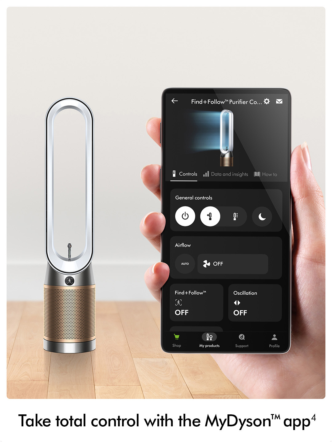 Dyson TP14 (491371-01) Purifier Fan - White/Gold thumbnail image
