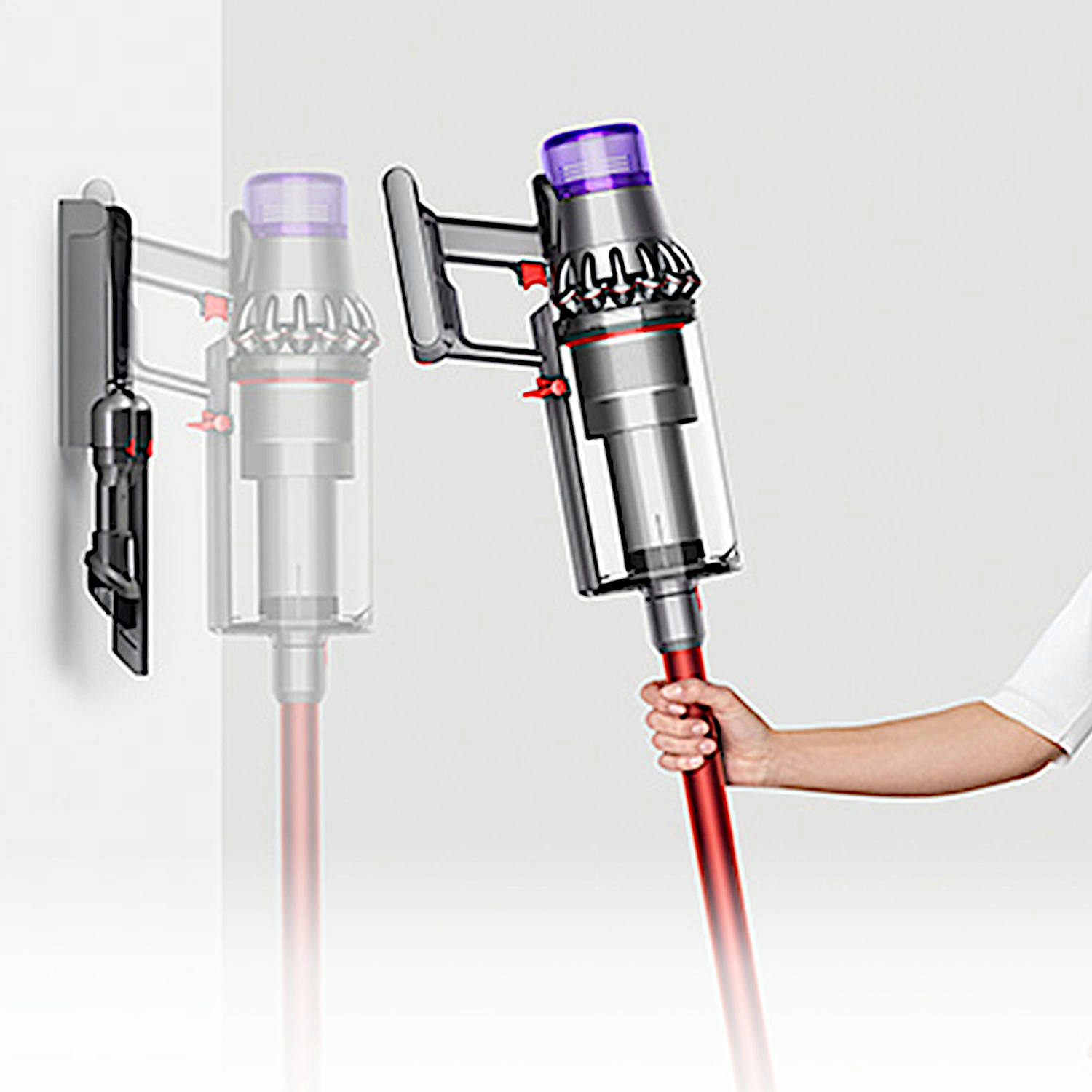 Dyson V11EXTRA Stick Vacuum Cleaner - 60 Minutes Run Time - Nickel/Red thumbnail image